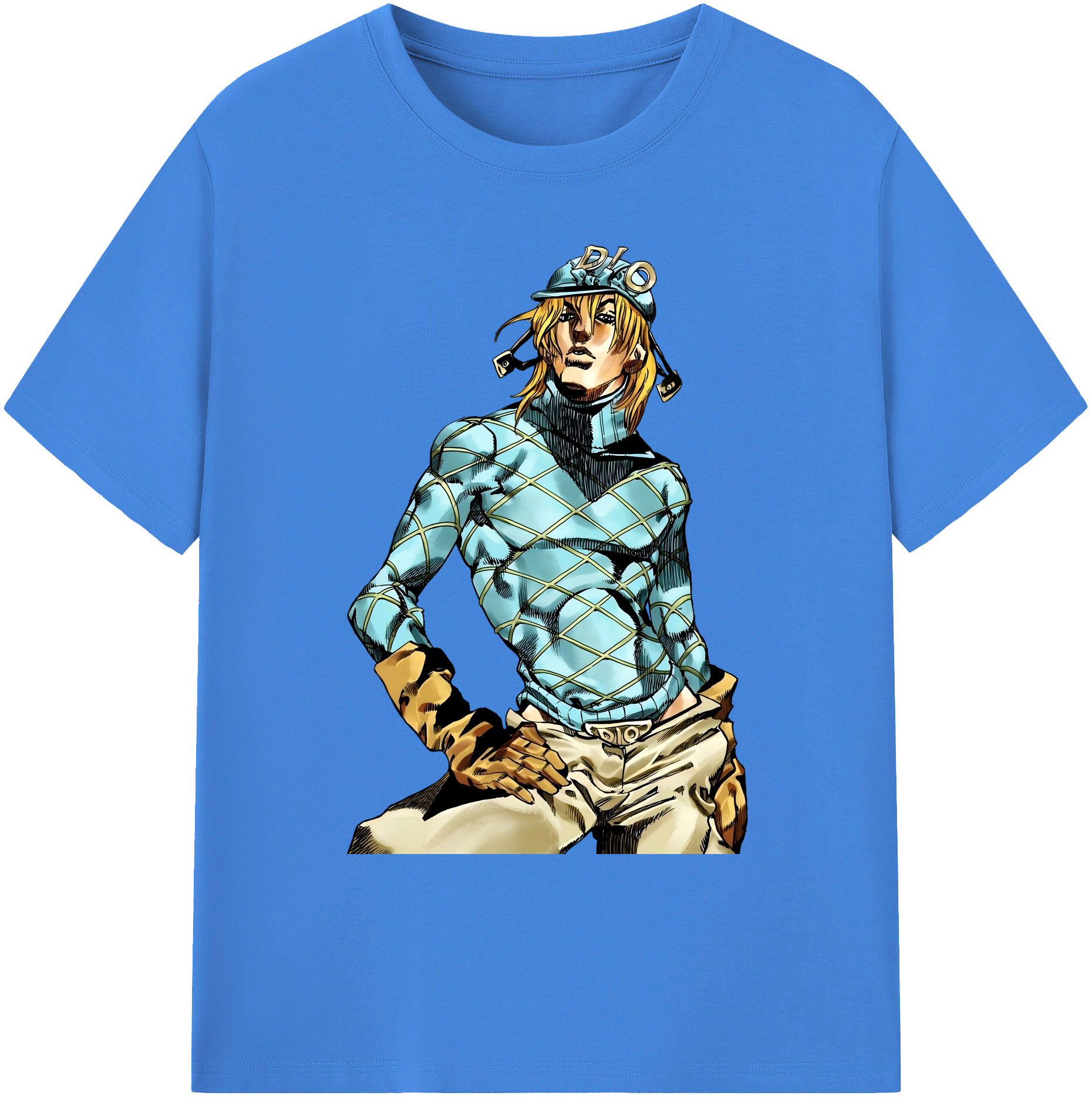 （画像用） ジョジョの奇妙な冒険 ディオ?ブランドー JoJo's Bizarre Adventure Dio Brando 綿100％ メンズ半袖Tシャツ｜肌触りやわらか＆通気性