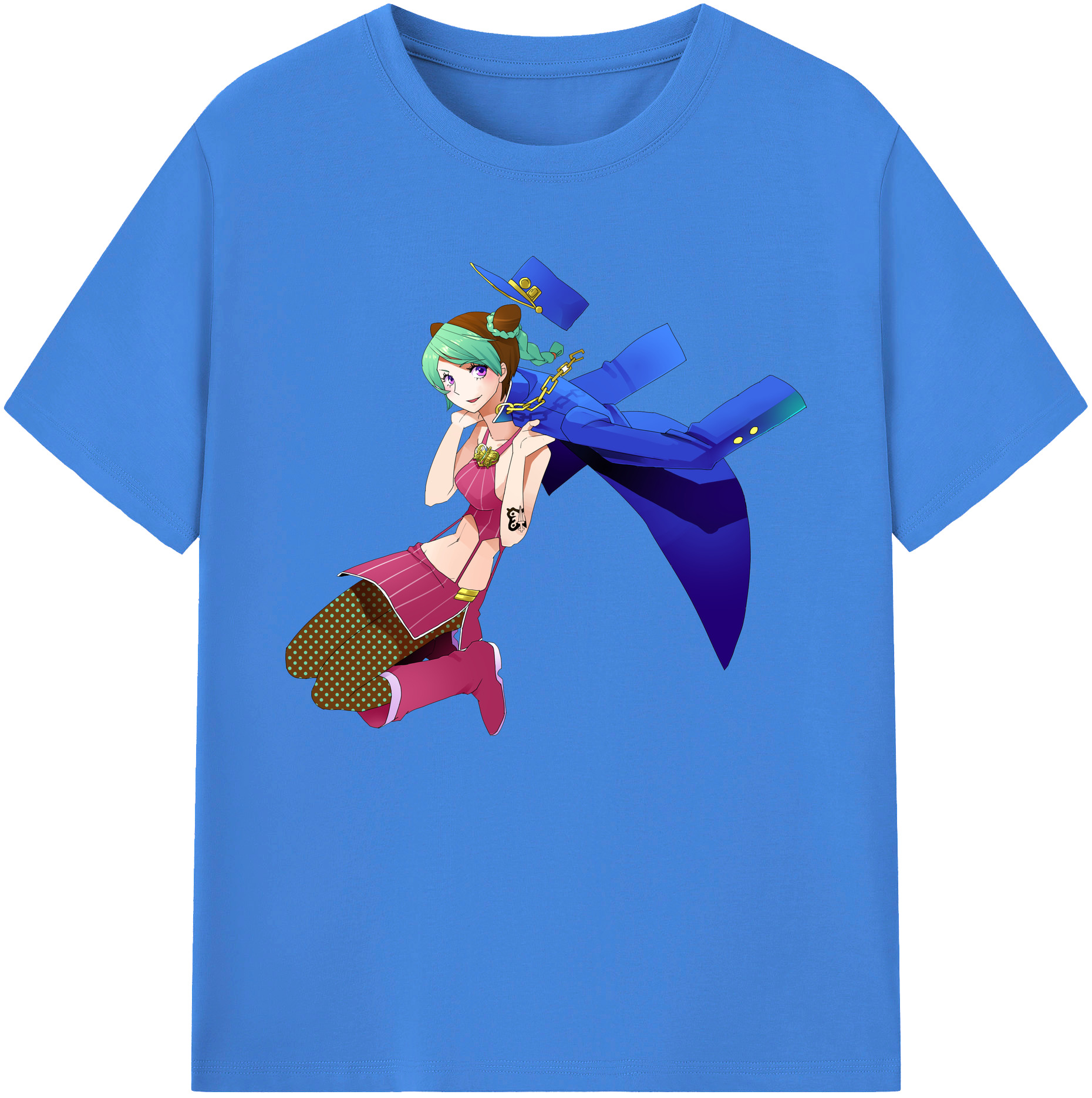 （画像用） "ジョジョの奇妙な冒険 くうじょう ジョリーン JoJo's Bizarre Adventure Jolyne Cujoh " 綿100％ メンズ半袖Tシャツ｜肌触りやわらか＆通気性