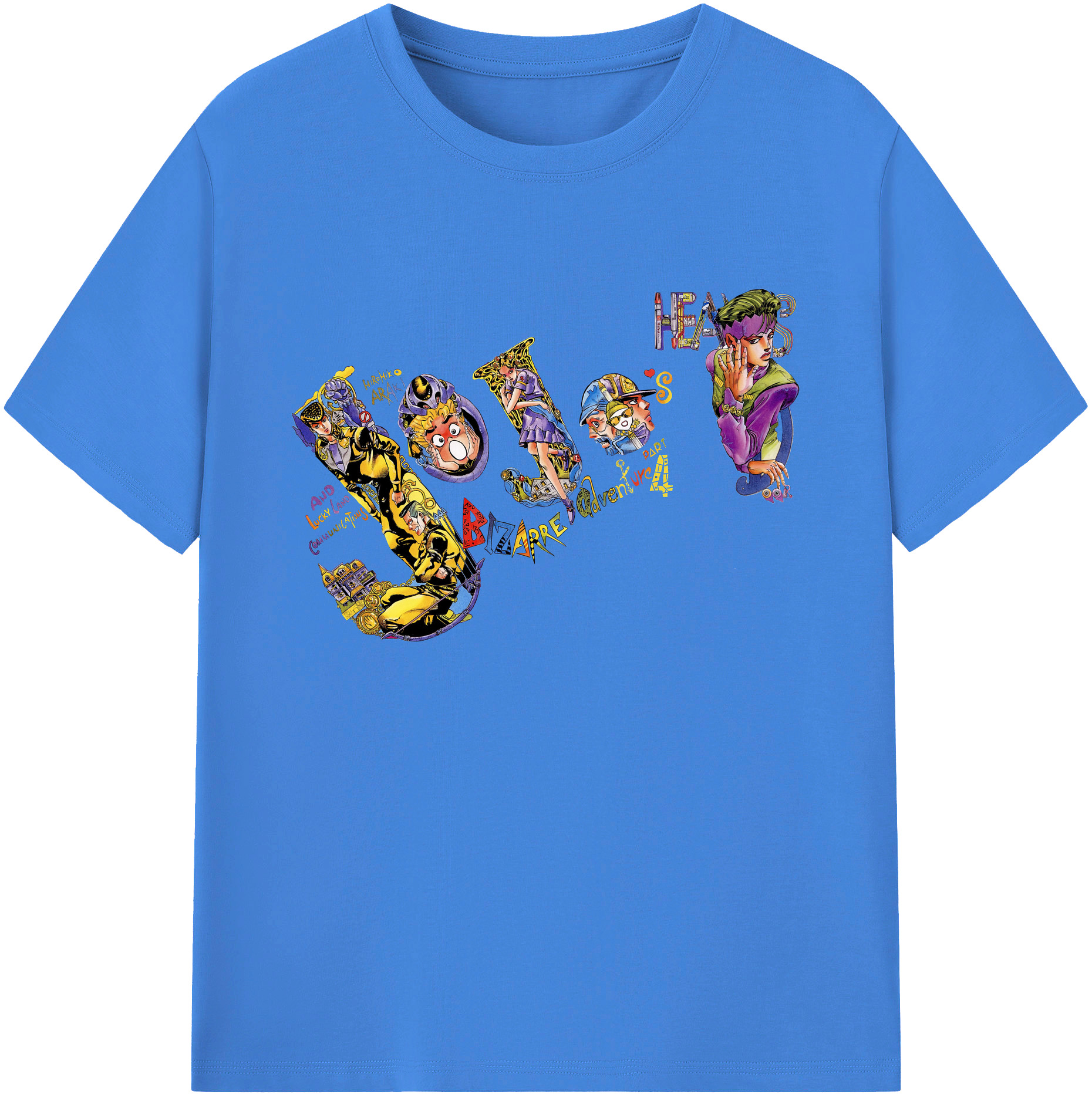 （画像用） ジョジョの奇妙な冒険 JoJo's Bizarre Adventure 綿100％ メンズ半袖Tシャツ｜肌触りやわらか＆通気性