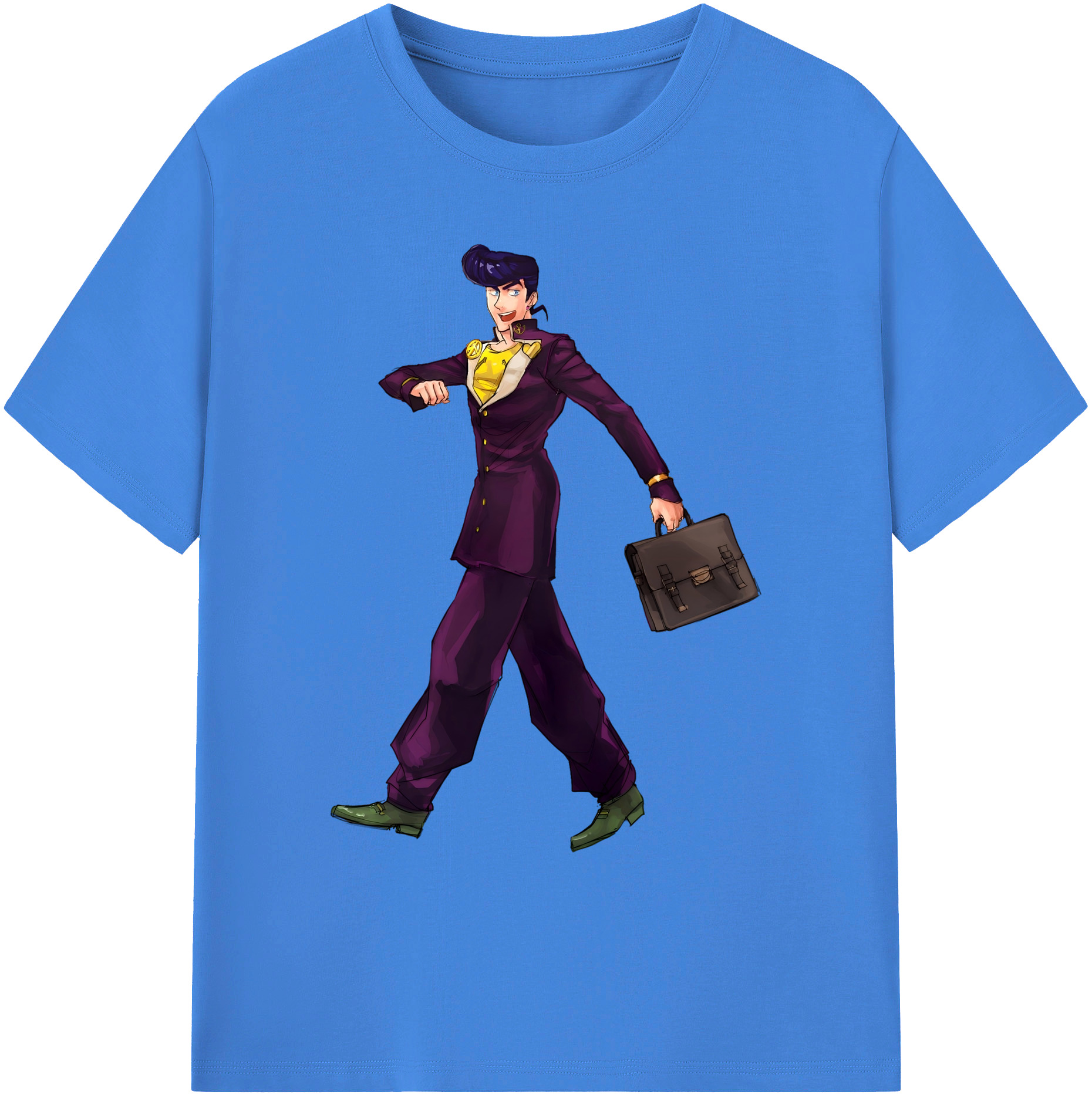 （画像用） ジョジョの奇妙な冒険 ひがしかた じょうすけ JoJo's Bizarre Adventure Higashikata Josuke 綿100％ メンズ半袖Tシャツ｜肌触りやわらか＆通気性