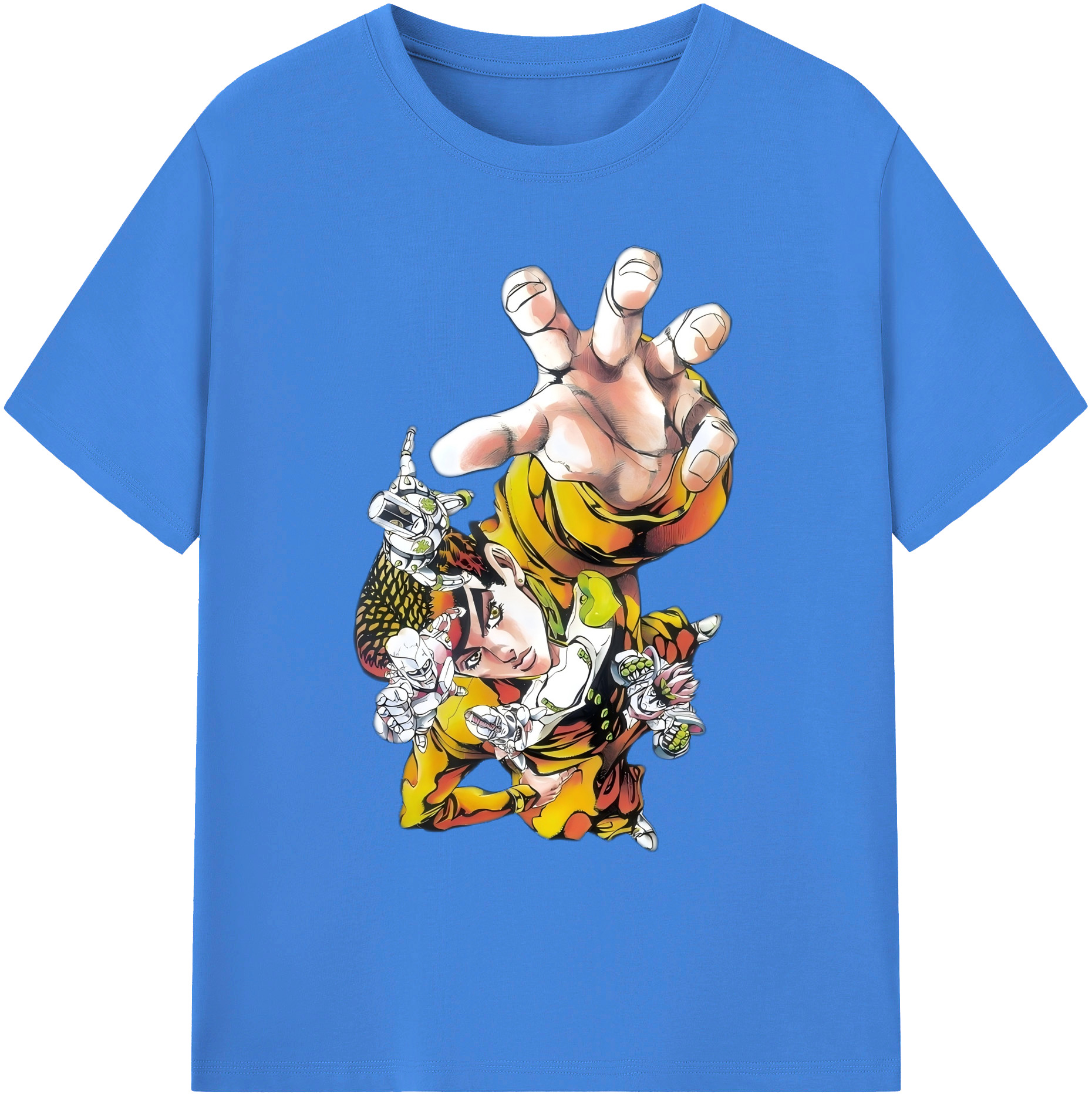 （画像用） ジョジョの奇妙な冒険 ひがしかた じょうすけ JoJo's Bizarre Adventure Higashikata Josuke 綿100％ メンズ半袖Tシャツ｜肌触りやわらか＆通気性