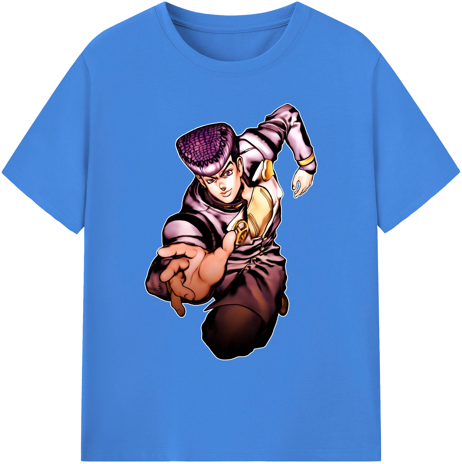 （画像用） ジョジョの奇妙な冒険 ひがしかた じょうすけ JoJo's Bizarre Adventure Higashikata Josuke 綿100％ メンズ半袖Tシャツ｜肌触りやわらか＆通気性