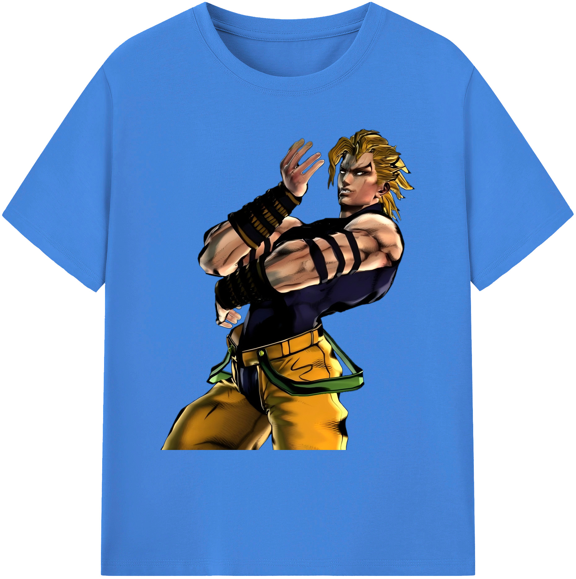 （画像用） ジョジョの奇妙な冒険 ディオ?ブランドー JoJo's Bizarre Adventure Dio Brando 綿100％ メンズ半袖Tシャツ｜肌触りやわらか＆通気性