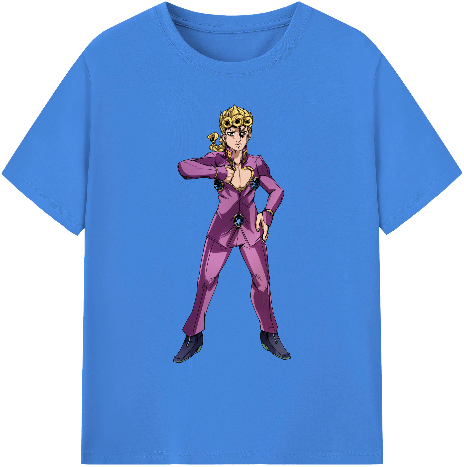 （画像用） ジョジョの奇妙な冒険 ジョルノ?ジョバァーナ JoJo's Bizarre Adventure Giorno Giovanna 綿100％ メンズ半袖Tシャツ｜肌触りやわらか＆通気性