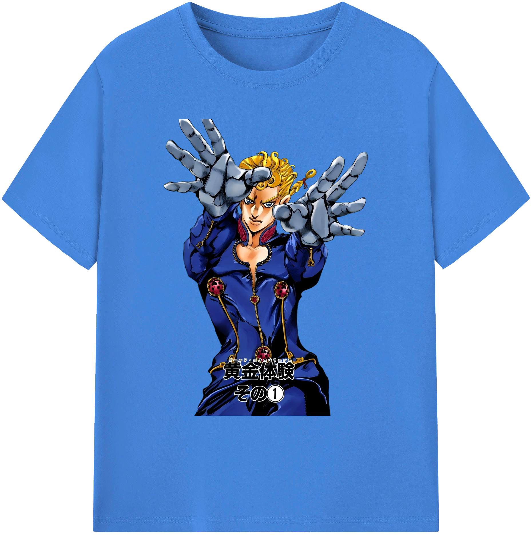（画像用） ジョジョの奇妙な冒険 ジョルノ?ジョバァーナ JoJo's Bizarre Adventure Giorno Giovanna 綿100％ メンズ半袖Tシャツ｜肌触りやわらか＆通気性