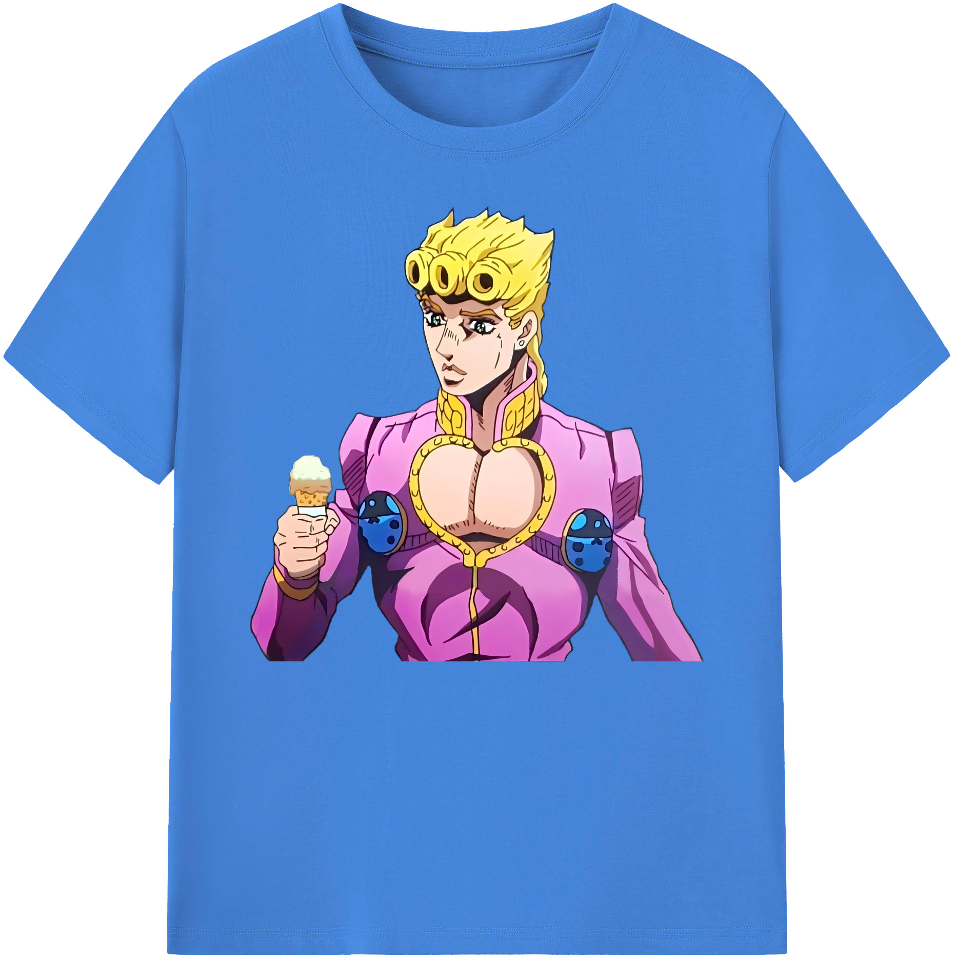 （画像用） ジョジョの奇妙な冒険 ジョルノ?ジョバァーナ JoJo's Bizarre Adventure Giorno Giovanna 綿100％ メンズ半袖Tシャツ｜肌触りやわらか＆通気性