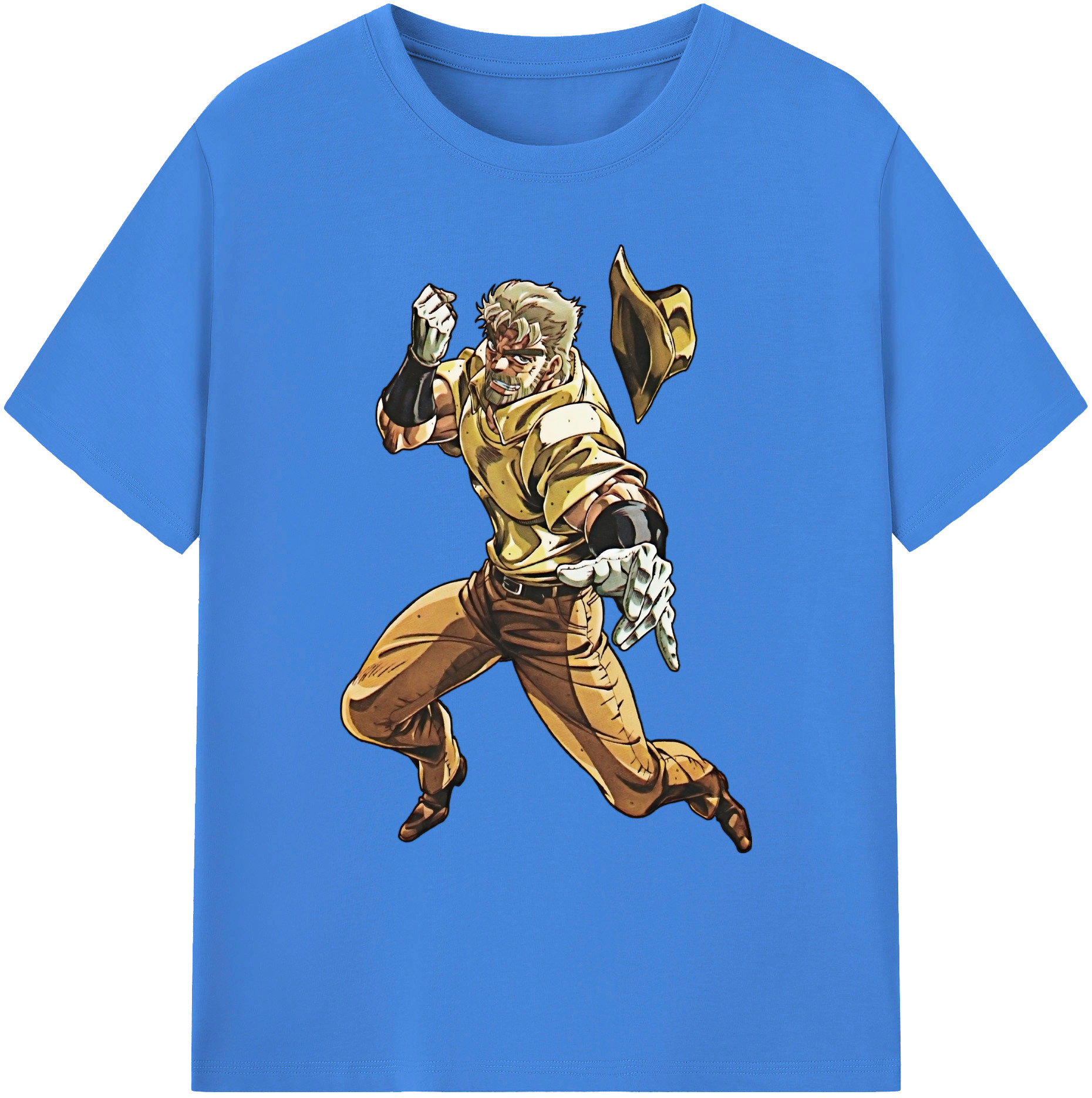 （画像用） ジョジョの奇妙な冒険 ジョセフ?ジョースター JoJo's Bizarre Adventure Joseph Joestar 綿100％ メンズ半袖Tシャツ｜肌触りやわらか＆通気性
