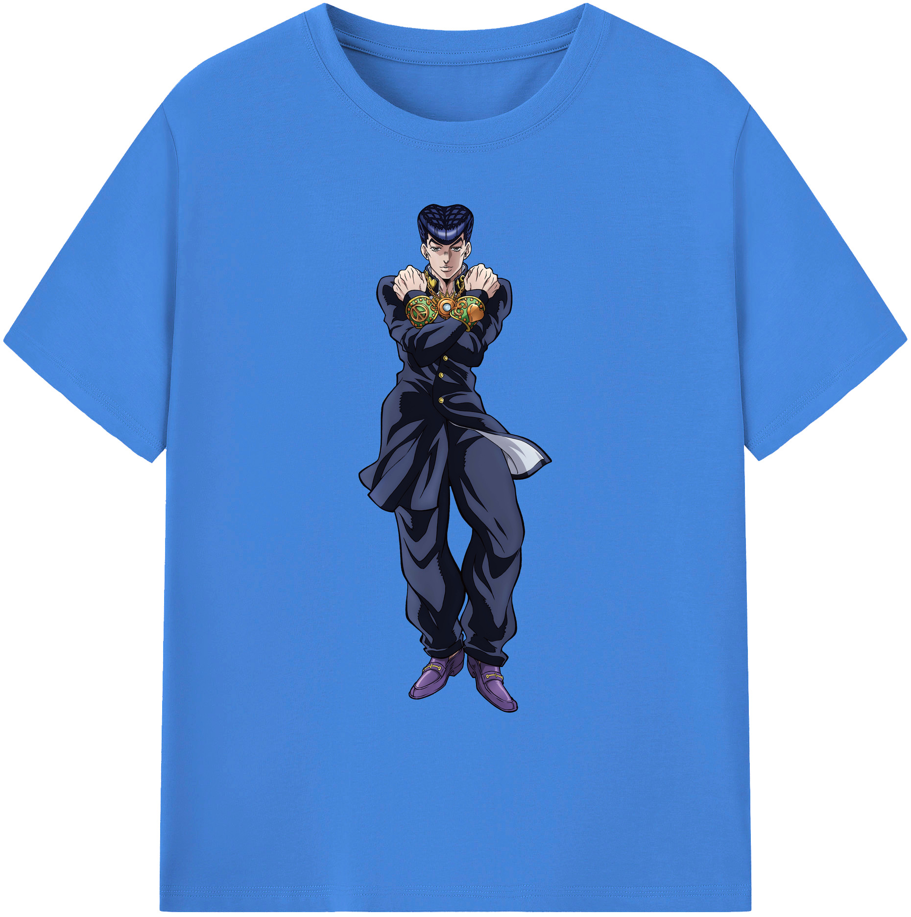 （画像用） ジョジョの奇妙な冒険 ひがしかた じょうすけ JoJo's Bizarre Adventure Higashikata Josuke 綿100％ メンズ半袖Tシャツ｜肌触りやわらか＆通気性
