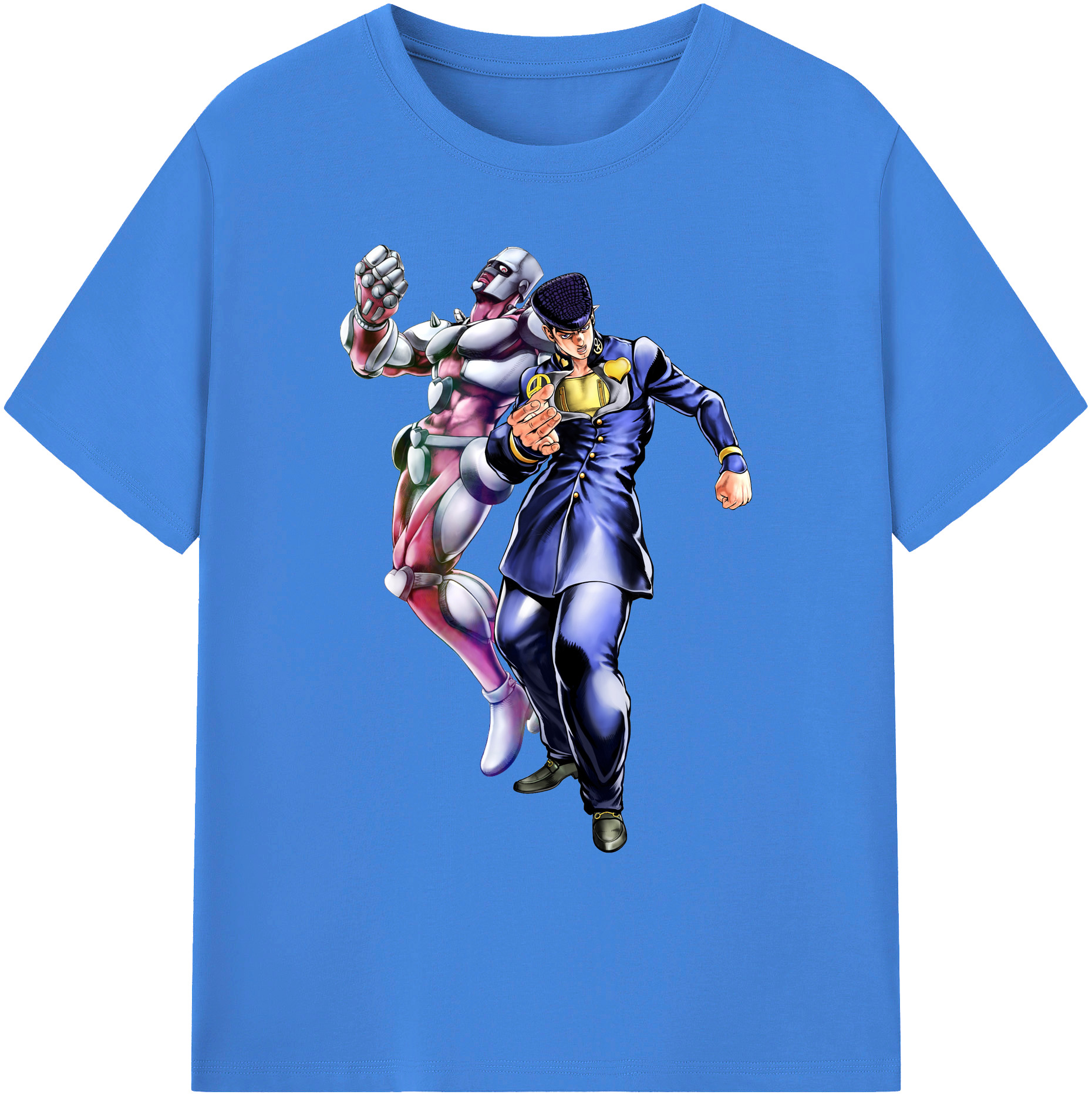 （画像用） ジョジョの奇妙な冒険 ひがしかた じょうすけ JoJo's Bizarre Adventure Higashikata Josuke 綿100％ メンズ半袖Tシャツ｜肌触りやわらか＆通気性