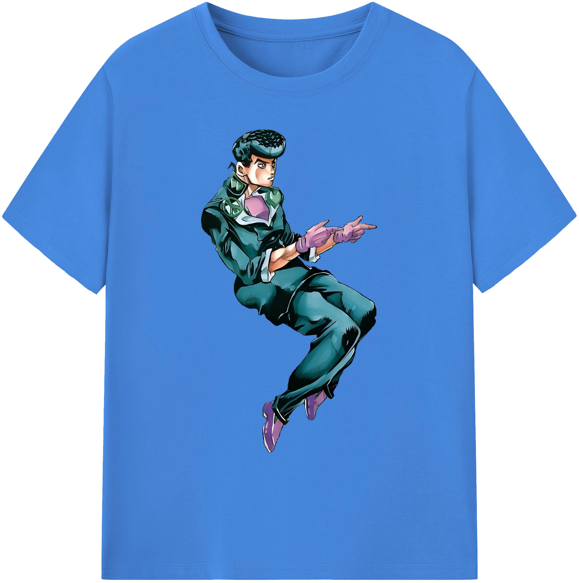 （画像用） ジョジョの奇妙な冒険 ひがしかた じょうすけ JoJo's Bizarre Adventure Higashikata Josuke 綿100％ メンズ半袖Tシャツ｜肌触りやわらか＆通気性