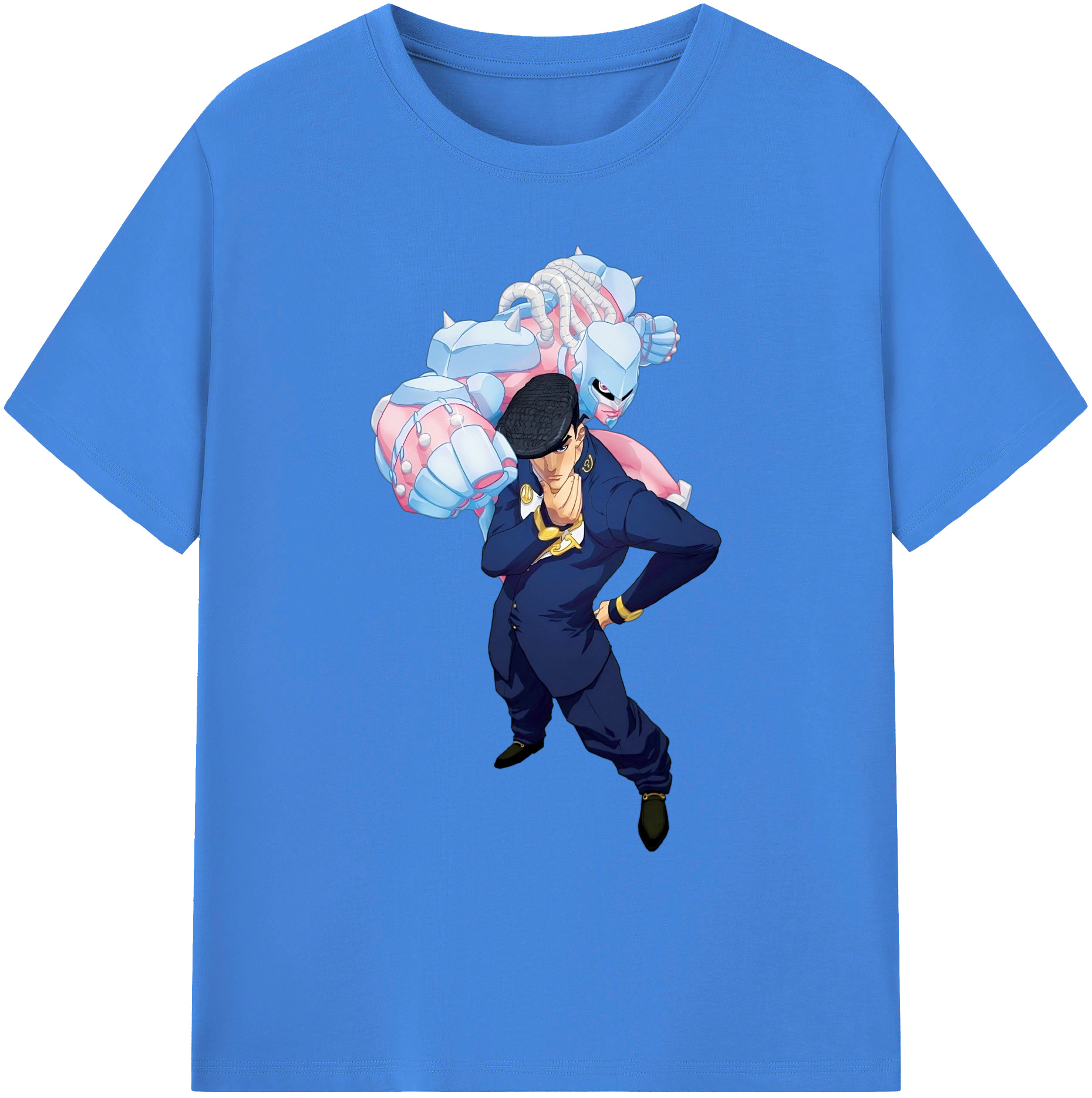 （画像用） ジョジョの奇妙な冒険 ひがしかた じょうすけ JoJo's Bizarre Adventure Higashikata Josuke 綿100％ メンズ半袖Tシャツ｜肌触りやわらか＆通気性