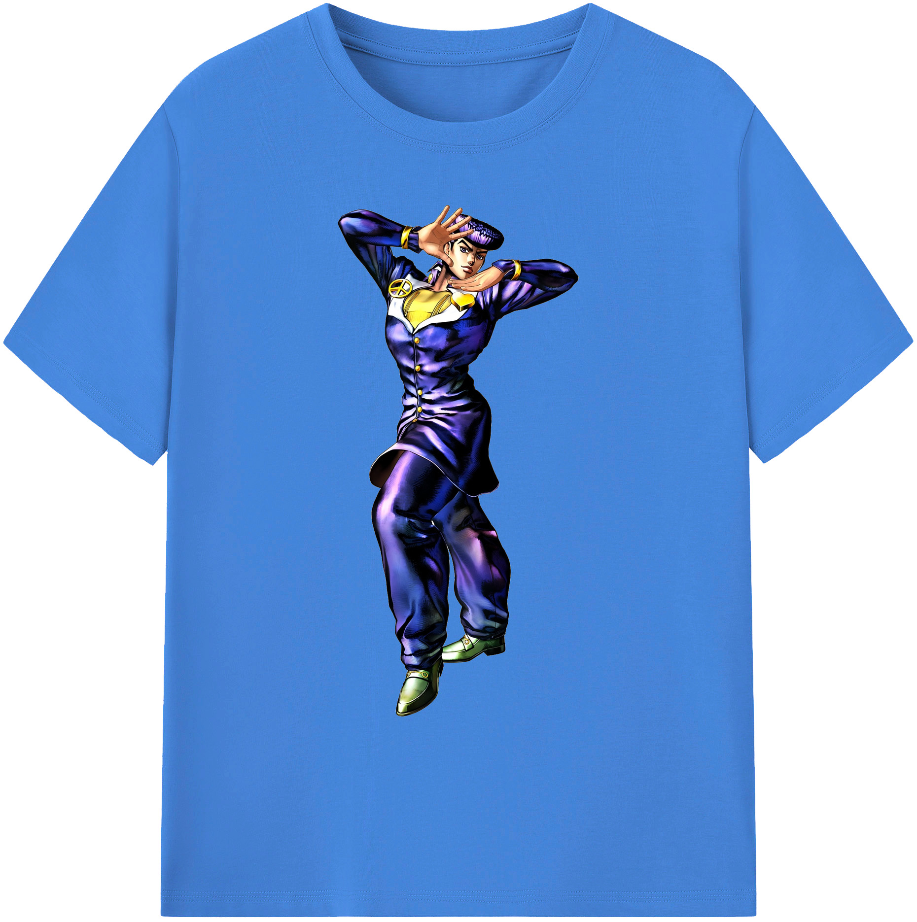 （画像用） ジョジョの奇妙な冒険 ひがしかた じょうすけ JoJo's Bizarre Adventure Higashikata Josuke 綿100％ メンズ半袖Tシャツ｜肌触りやわらか＆通気性