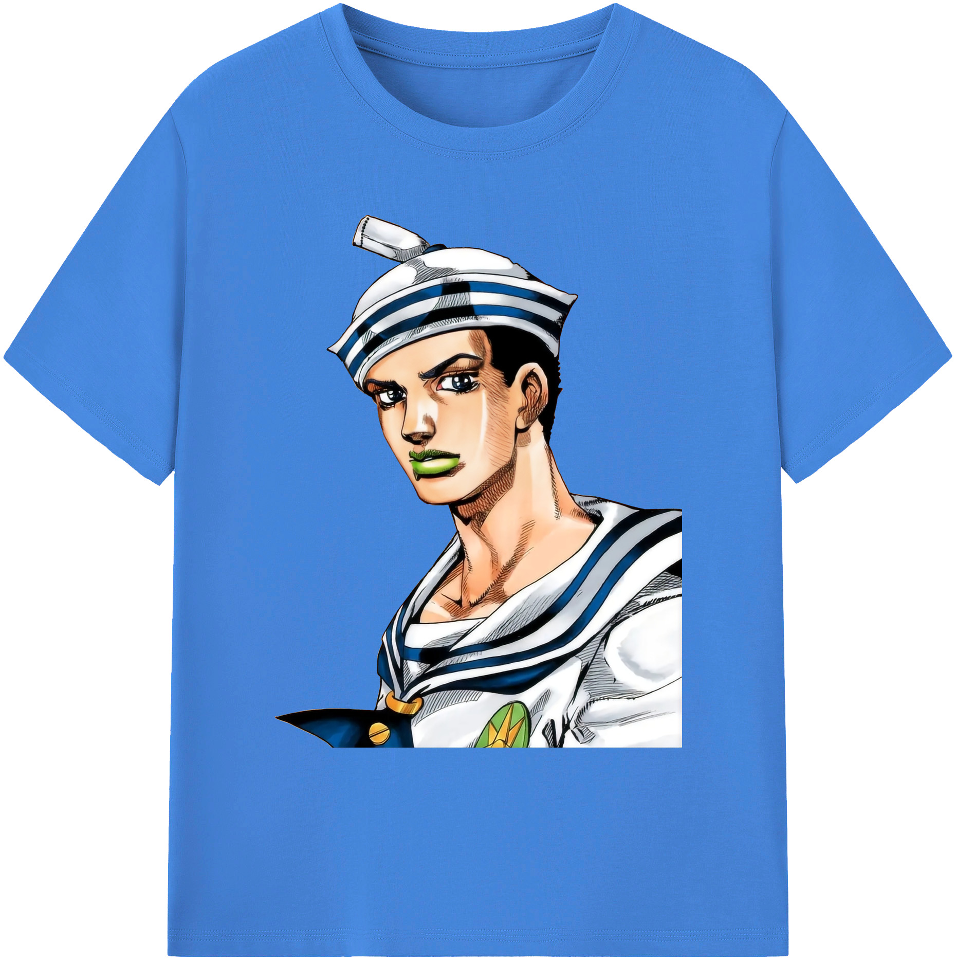 （画像用） ジョジョの奇妙な冒険 東方定助 JoJo's Bizarre Adventure Higashikata Josuke 綿100％ メンズ半袖Tシャツ｜肌触りやわらか＆通気性