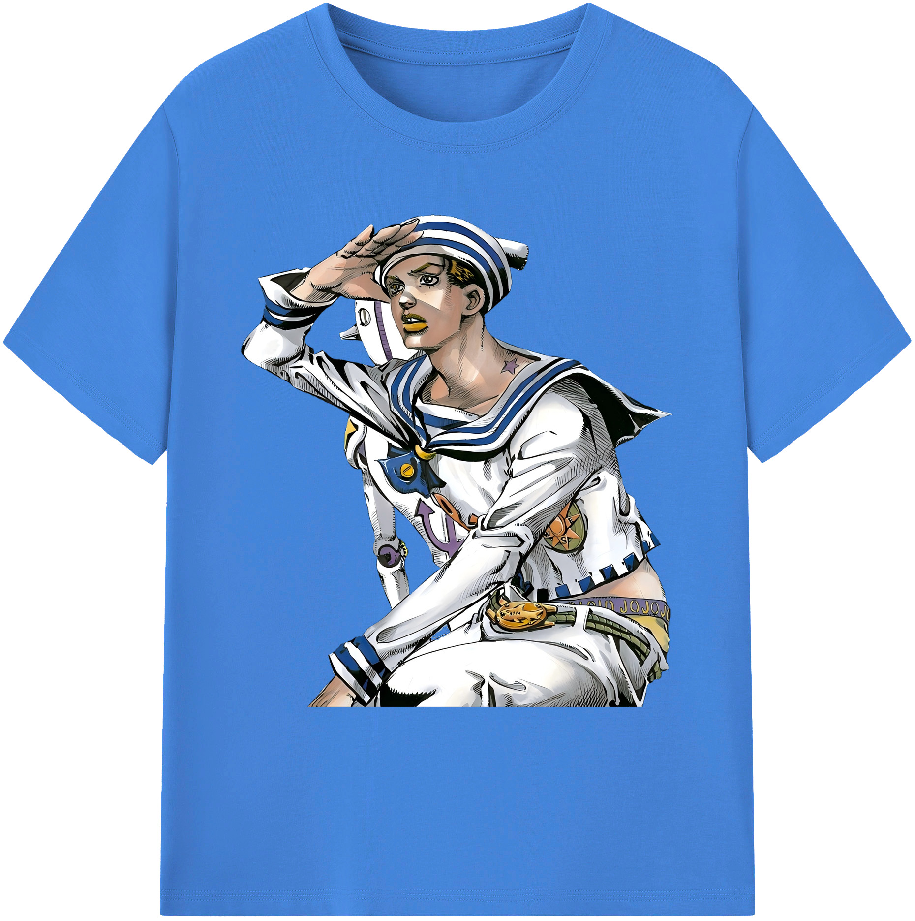 （画像用） ジョジョの奇妙な冒険 東方定助 JoJo's Bizarre Adventure Higashikata Josuke 綿100％ メンズ半袖Tシャツ｜肌触りやわらか＆通気性
