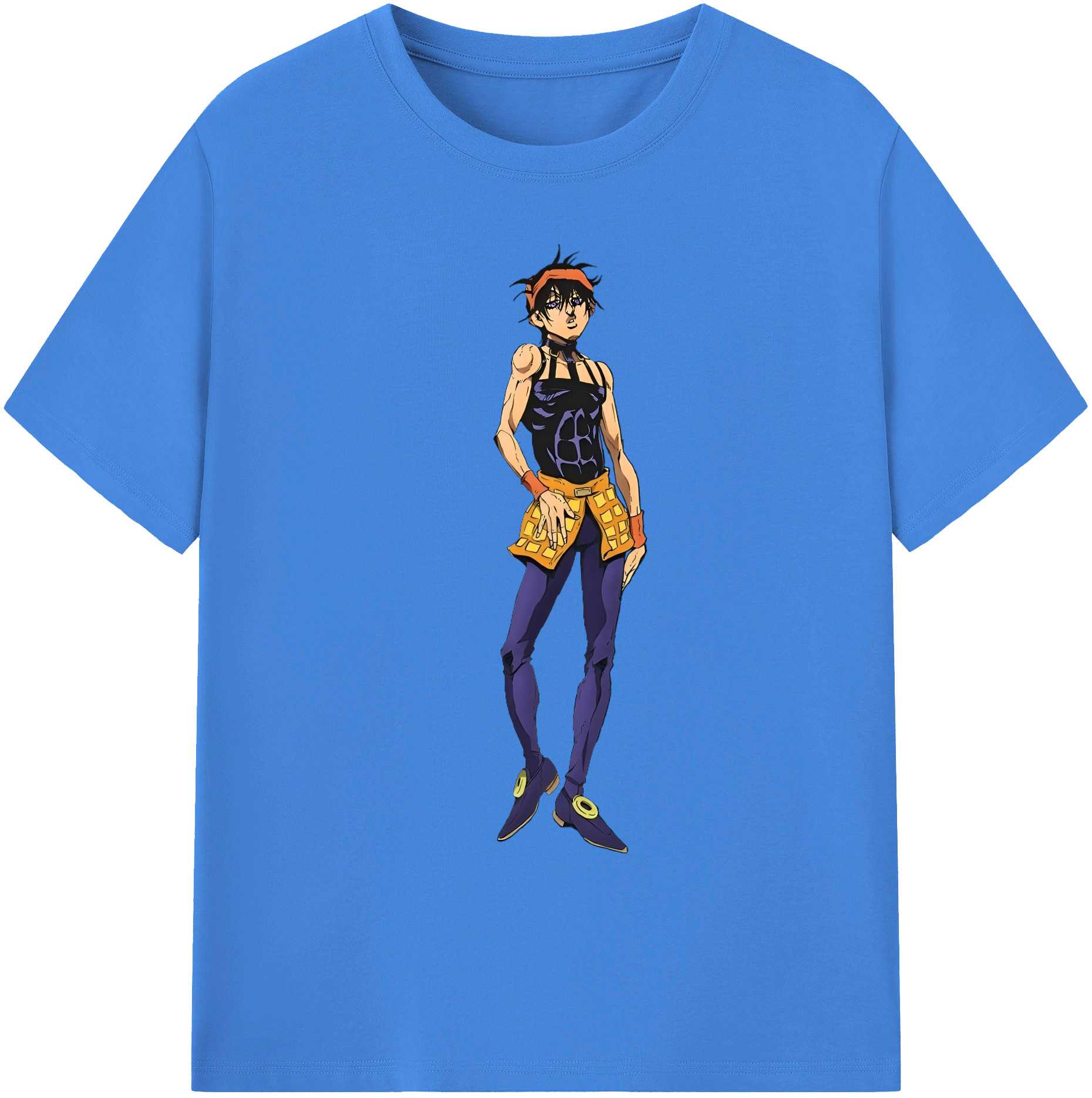 （画像用） ジョジョの奇妙な冒険 ナランチャ?ギルガ JoJo's Bizarre Adventure Narancia Ghirga 綿100％ メンズ半袖Tシャツ｜肌触りやわらか＆通気性