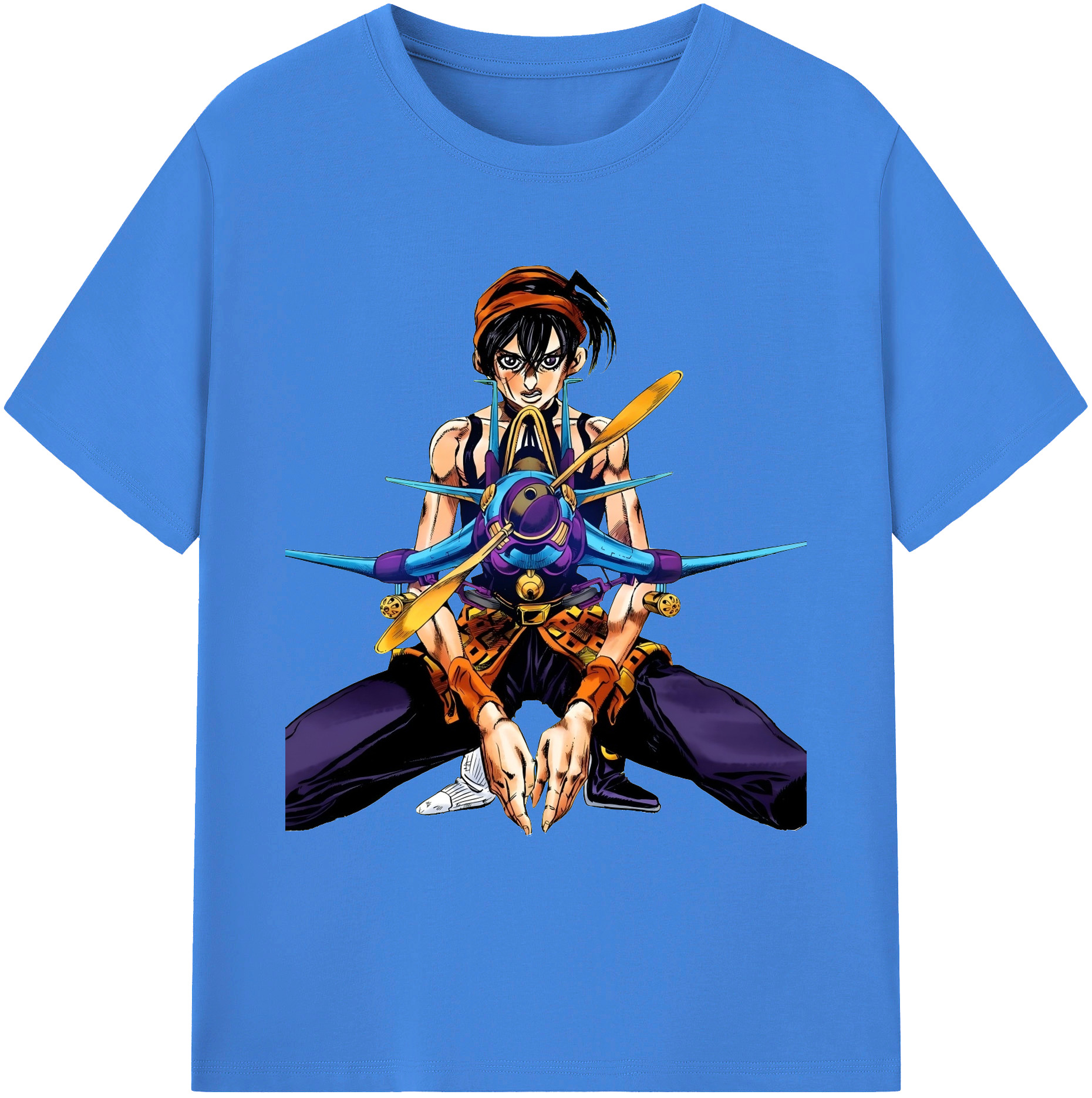 （画像用） ジョジョの奇妙な冒険 ナランチャ?ギルガ JoJo's Bizarre Adventure Narancia Ghirga 綿100％ メンズ半袖Tシャツ｜肌触りやわらか＆通気性