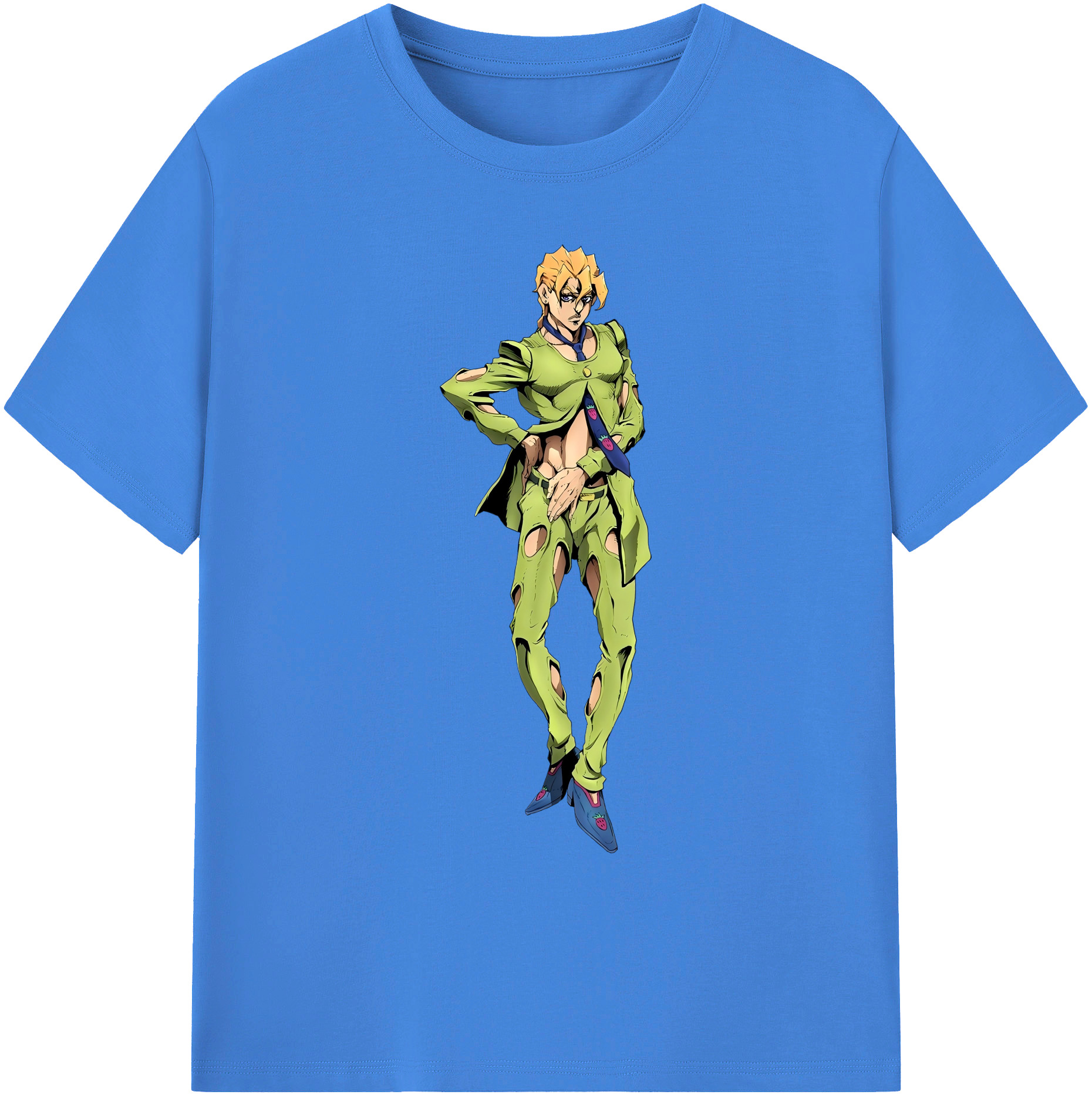 （画像用） ジョジョの奇妙な冒険 パンナコッタ?フー JoJo's Bizarre Adventure Pannacotta Fugo 綿100％ メンズ半袖Tシャツ｜肌触りやわらか＆通気性