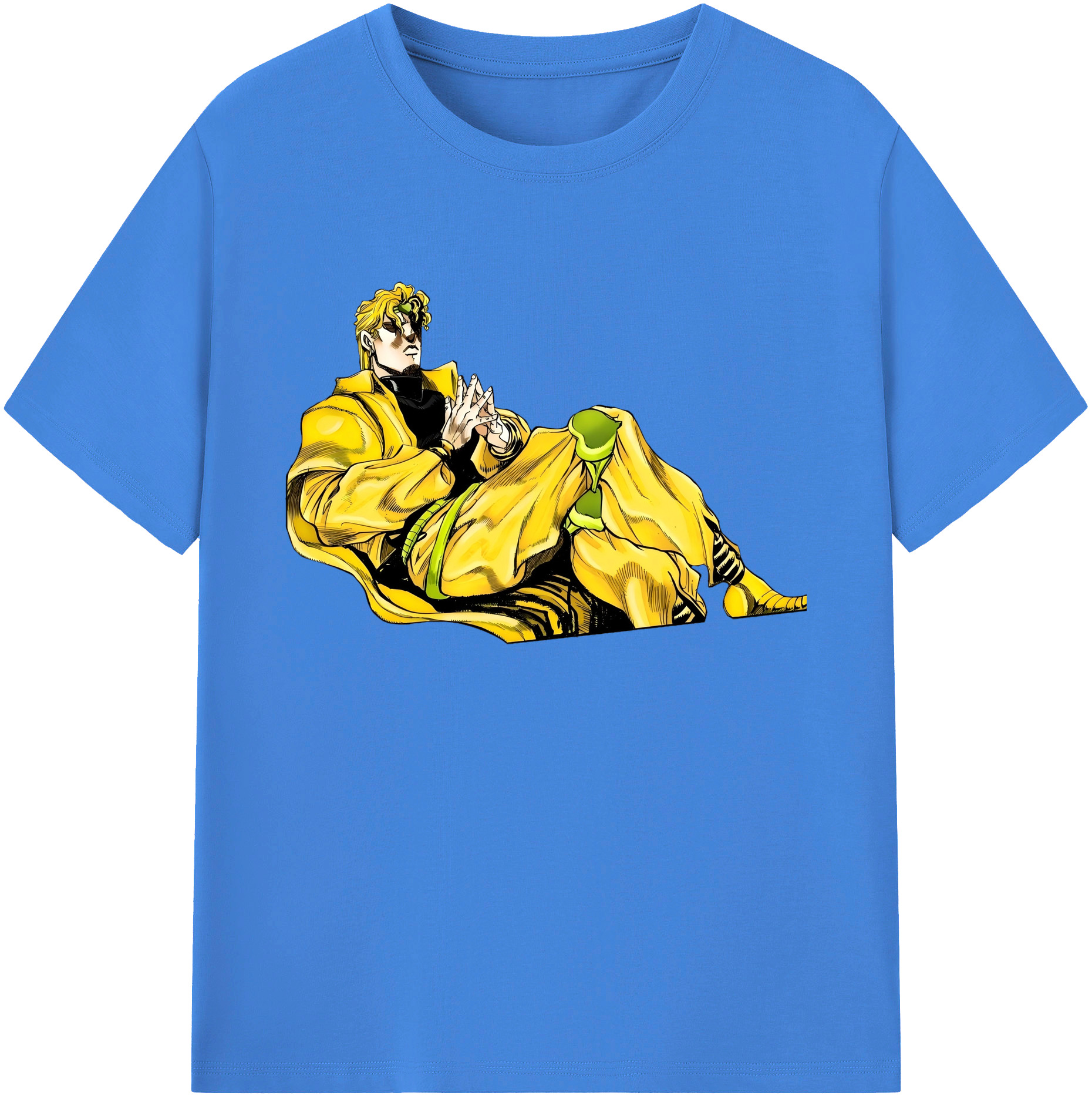 （画像用） ジョジョの奇妙な冒険 ディオ?ブランドー JoJo's Bizarre Adventure Dio Brando 綿100％ メンズ半袖Tシャツ｜肌触りやわらか＆通気性