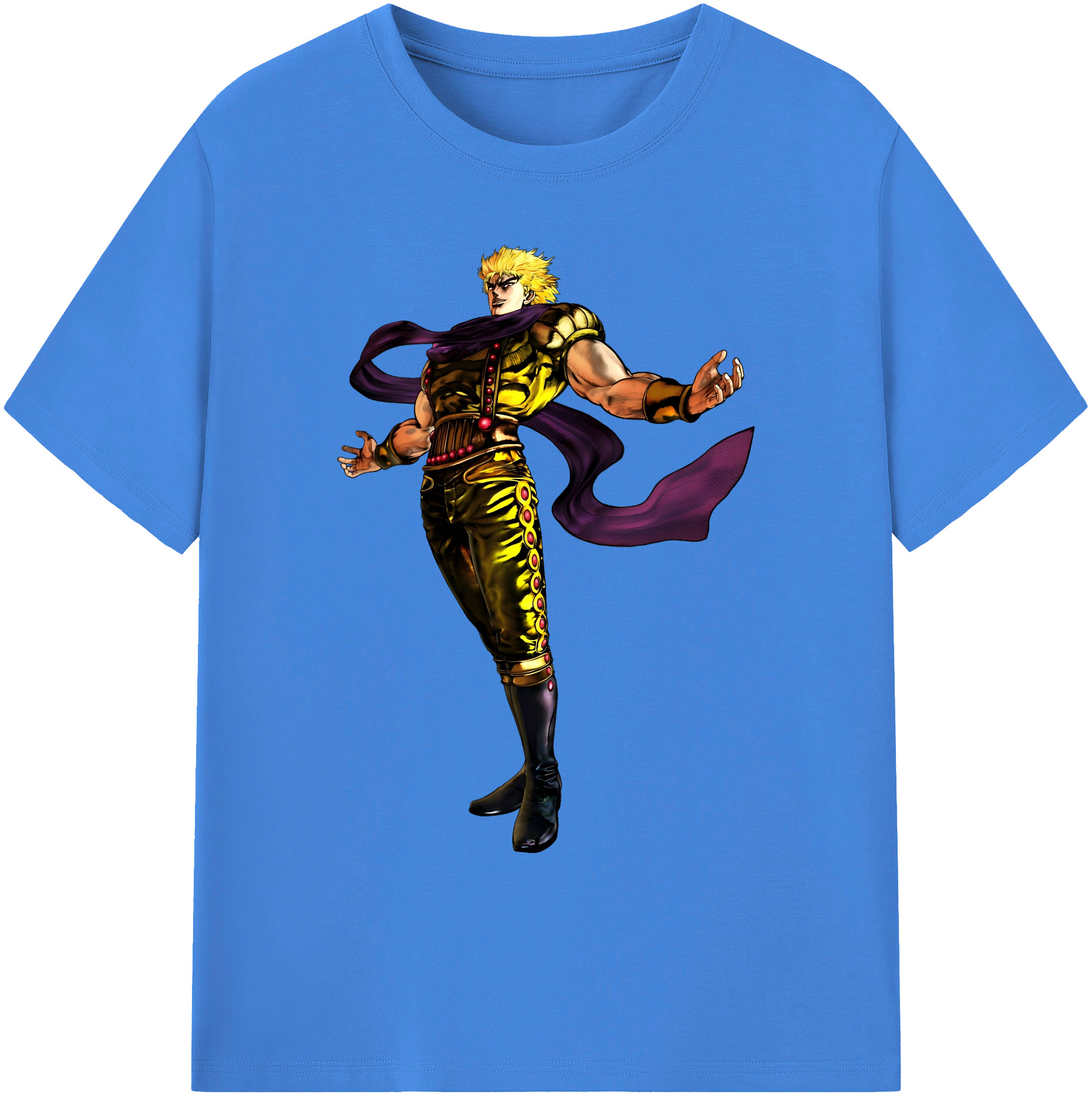 （画像用） ジョジョの奇妙な冒険 ディオ?ブランドー JoJo's Bizarre Adventure Dio Brando 綿100％ メンズ半袖Tシャツ｜肌触りやわらか＆通気性