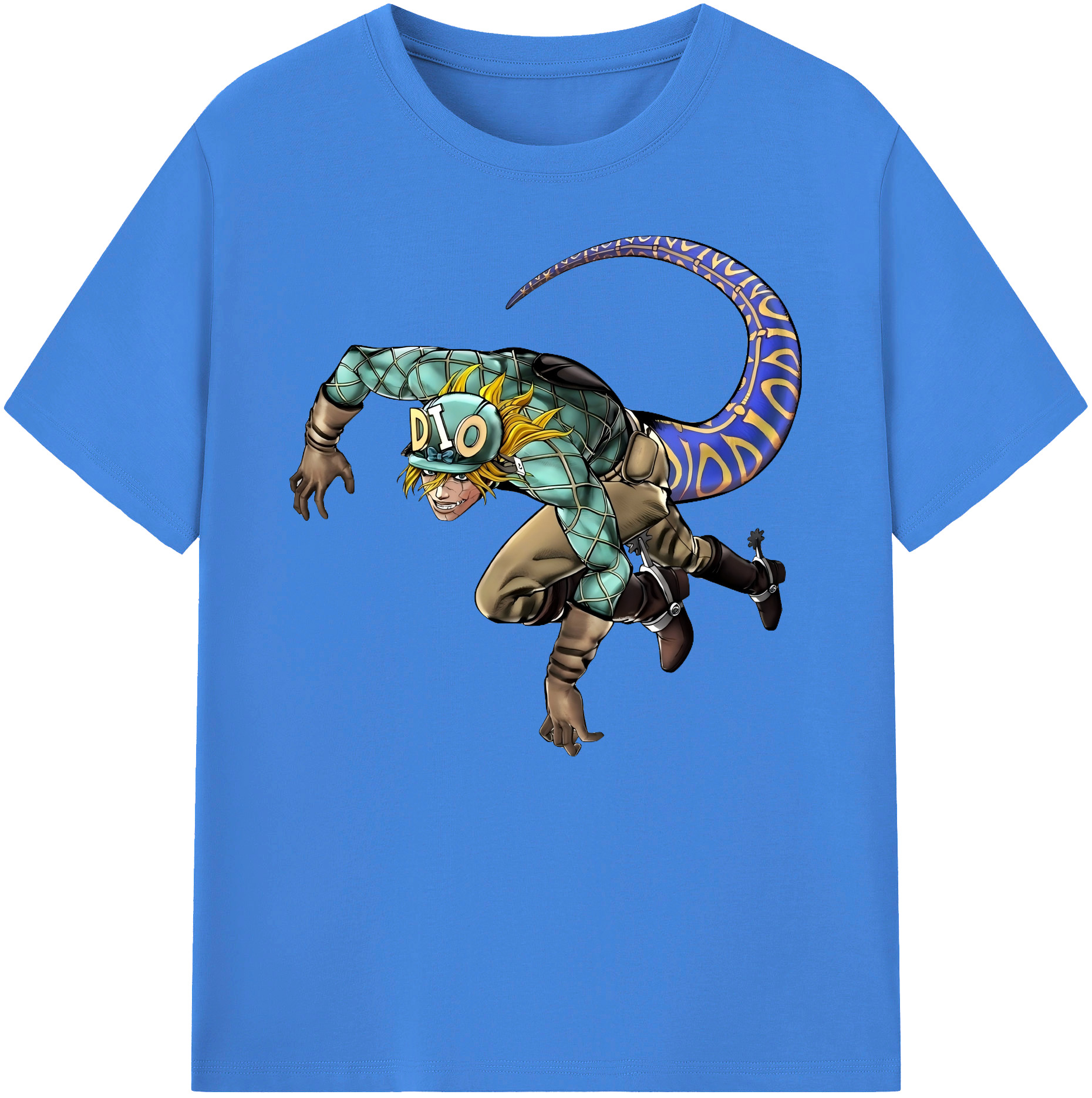 （画像用） ジョジョの奇妙な冒険 ディオ?ブランドー JoJo's Bizarre Adventure Dio Brando 綿100％ メンズ半袖Tシャツ｜肌触りやわらか＆通気性