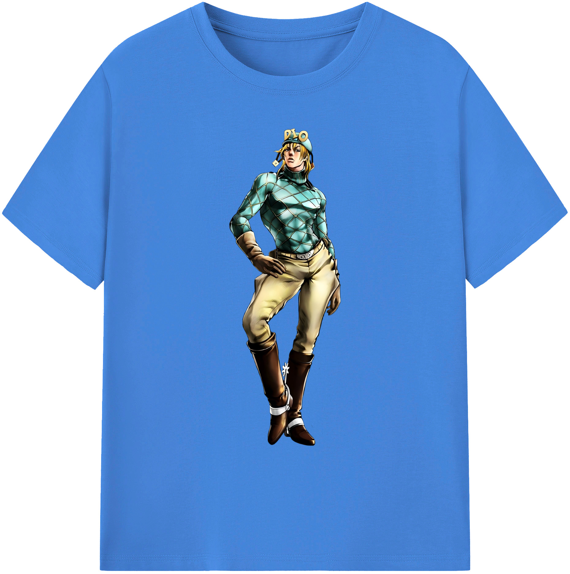 （画像用） ジョジョの奇妙な冒険 ディオ?ブランドー JoJo's Bizarre Adventure Dio Brando 綿100％ メンズ半袖Tシャツ｜肌触りやわらか＆通気性