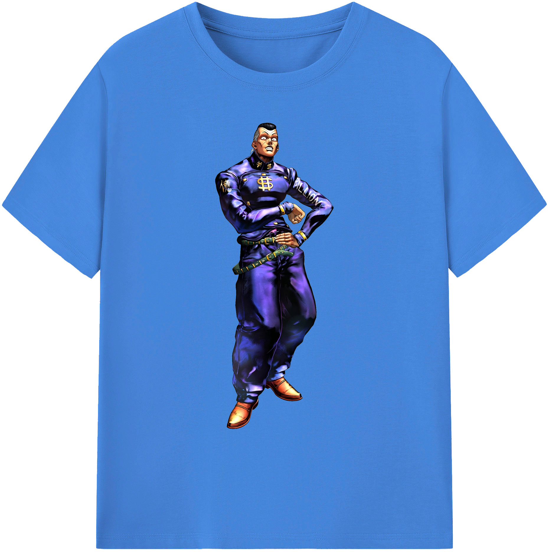 （画像用） ジョジョの奇妙な冒険 虹村億泰 にじむら おくやす JoJo's Bizarre Adventure Nijimura Okuyasu 綿100％ メンズ半袖Tシャツ｜肌触りやわらか＆通気性