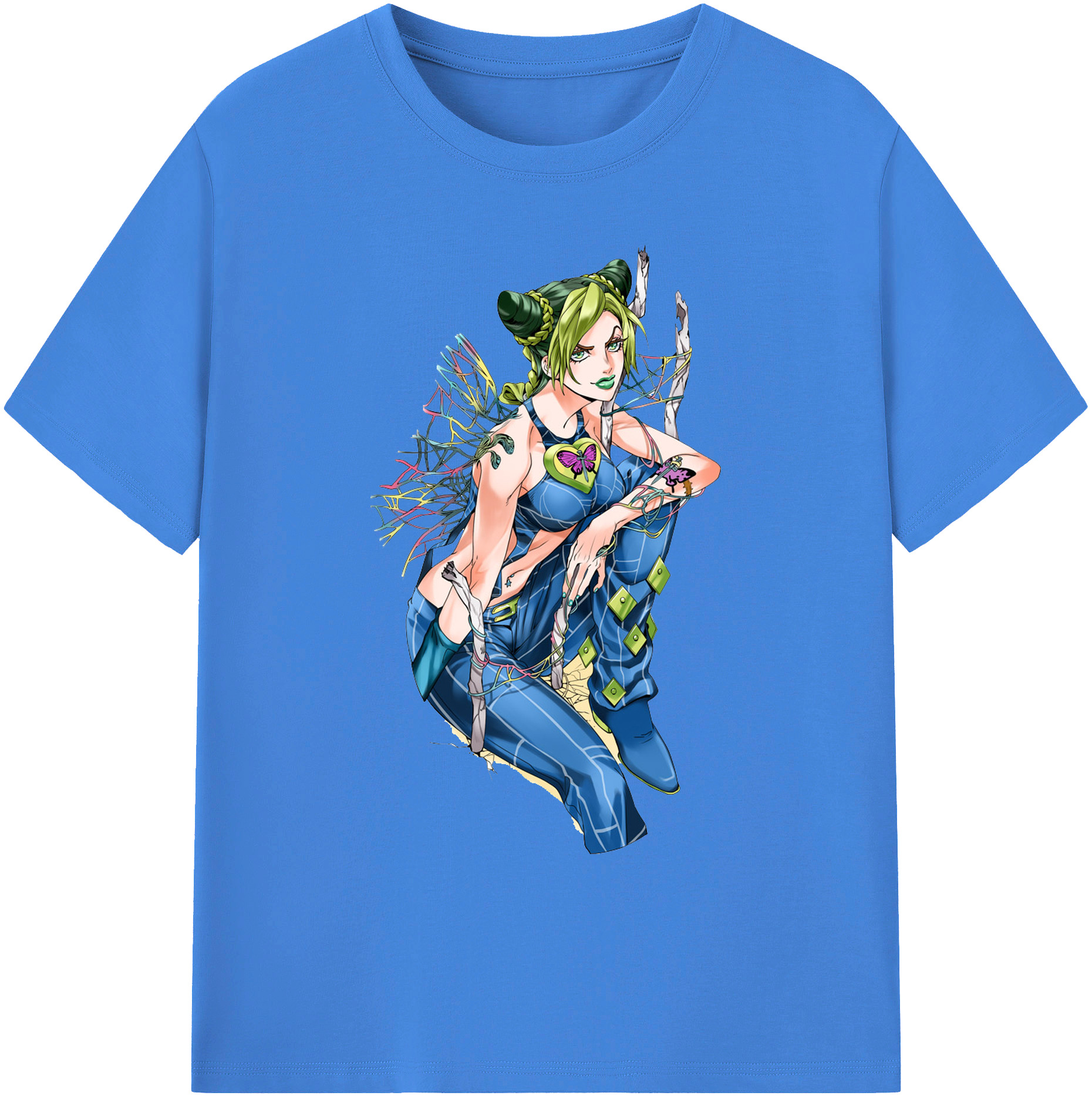 （画像用） "ジョジョの奇妙な冒険 くうじょう ジョリーン JoJo's Bizarre Adventure Jolyne Cujoh " 綿100％ メンズ半袖Tシャツ｜肌触りやわらか＆通気性