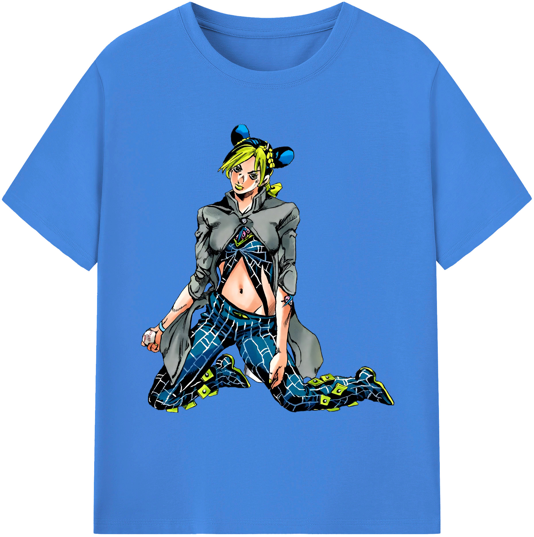 （画像用） "ジョジョの奇妙な冒険 くうじょう ジョリーン JoJo's Bizarre Adventure Jolyne Cujoh " 綿100％ メンズ半袖Tシャツ｜肌触りやわらか＆通気性