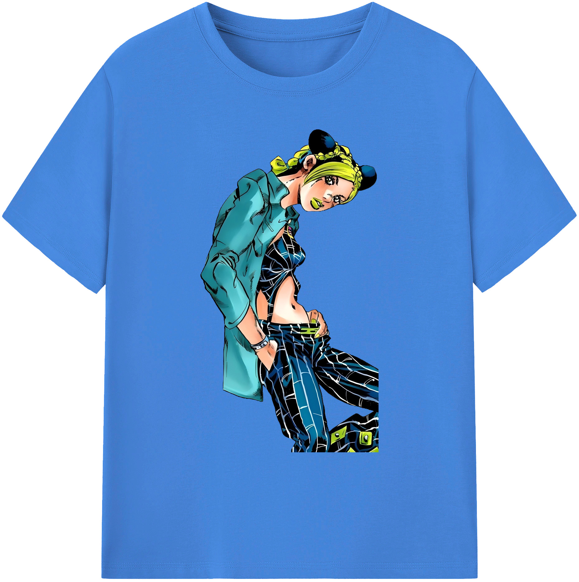 （画像用） "ジョジョの奇妙な冒険 くうじょう ジョリーン JoJo's Bizarre Adventure Jolyne Cujoh " 綿100％ メンズ半袖Tシャツ｜肌触りやわらか＆通気性