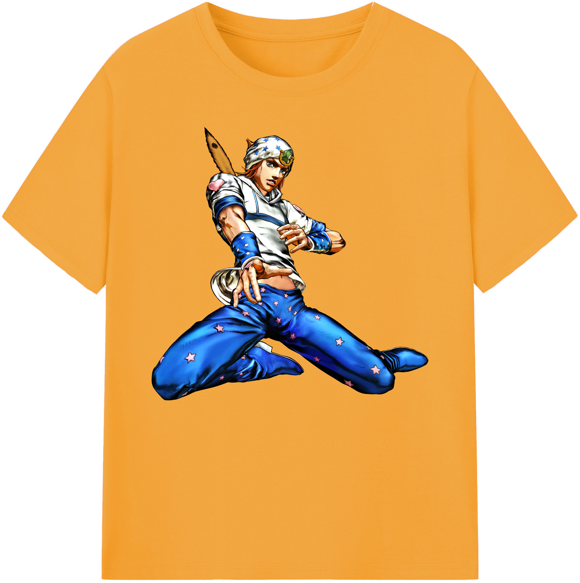 （画像用） ジョジョの奇妙な冒険 ジョナサン?ジョースター JoJo's Bizarre Adventure Jonathan Joestar 綿100％ メンズ半袖Tシャツ｜肌触りやわらか＆通気性