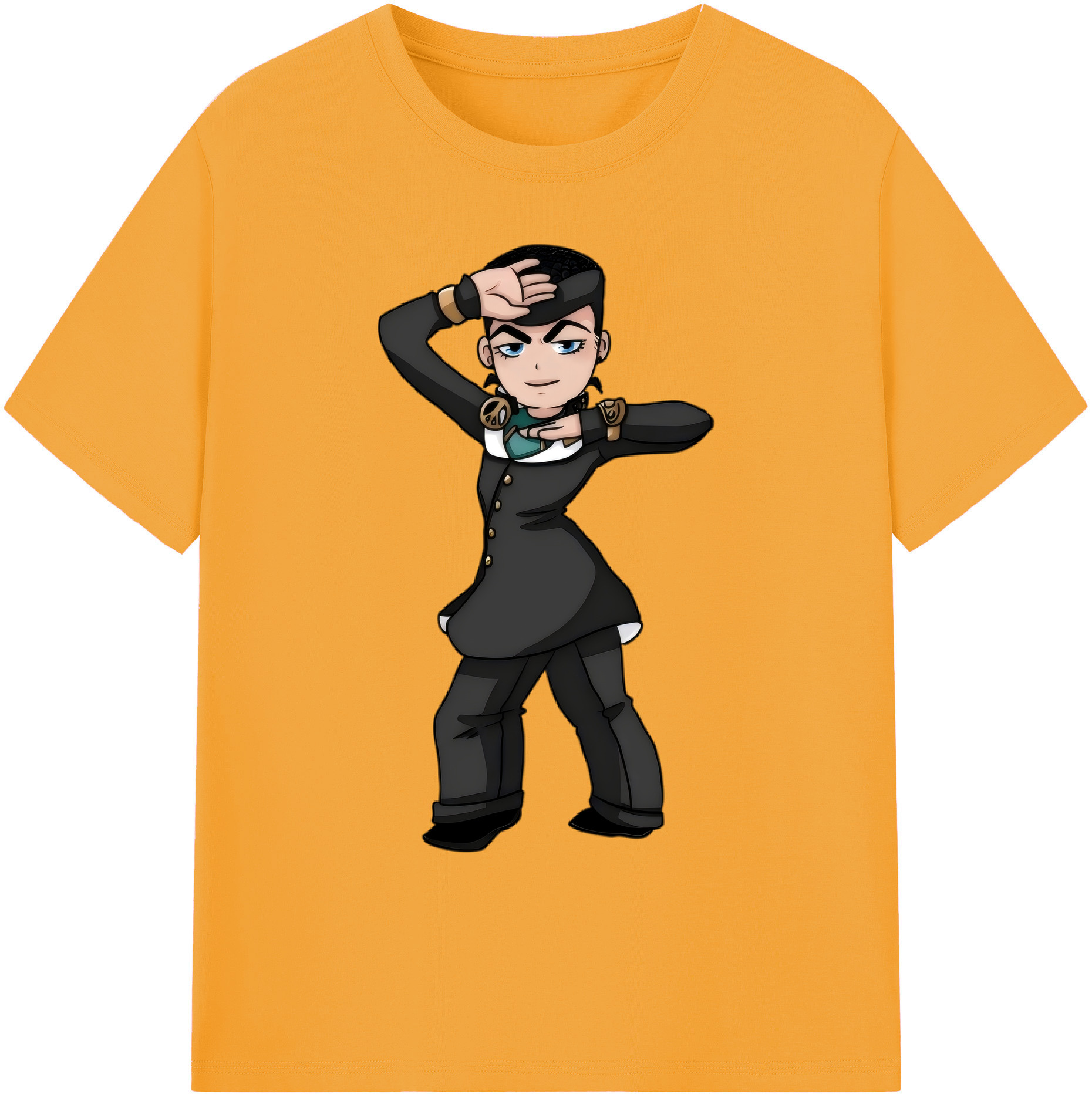 （画像用） ジョジョの奇妙な冒険 ひがしかた じょうすけ JoJo's Bizarre Adventure Higashikata Josuke 綿100％ メンズ半袖Tシャツ｜肌触りやわらか＆通気性