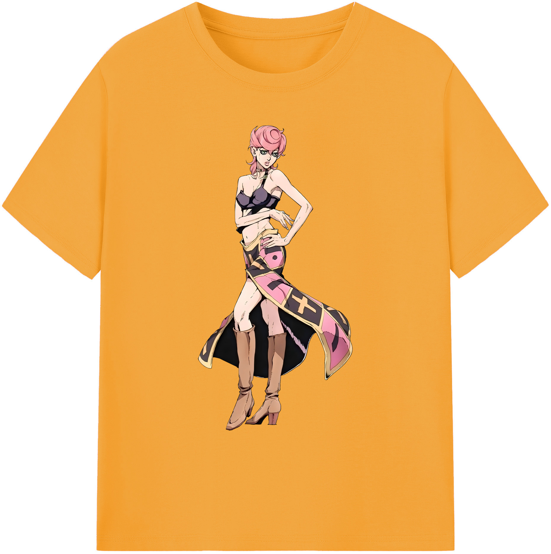 （画像用） ジョジョの奇妙な冒険 トリッシュ?ウナ JoJo's Bizarre Adventure Trish Una 綿100％ メンズ半袖Tシャツ｜肌触りやわらか＆通気性