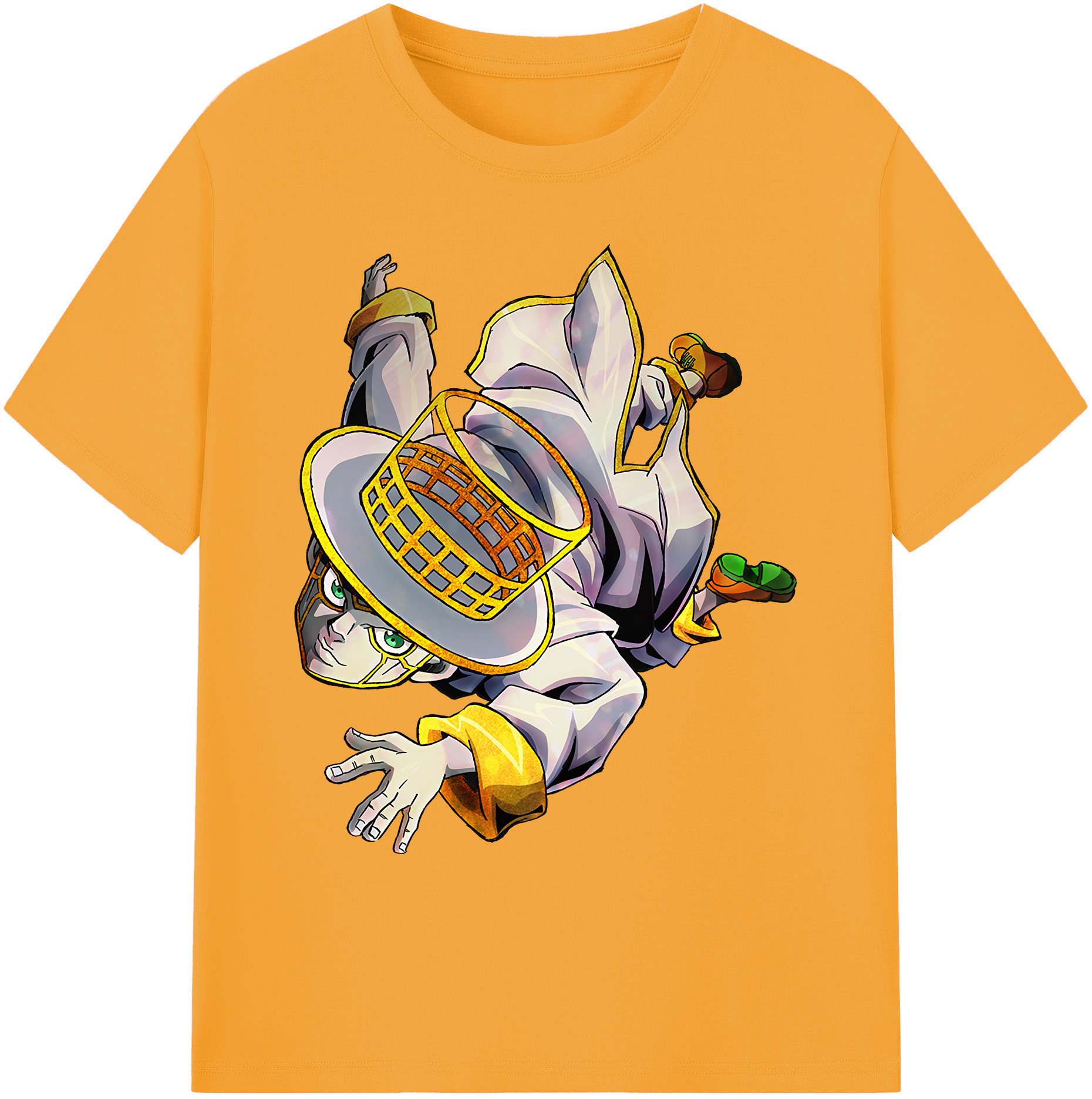 （画像用） ジョジョの奇妙な冒険 岸辺 露伴（きしべ ろはん） JoJo's Bizarre Adventure Rohan Kishibe 綿100％ メンズ半袖Tシャツ｜肌触りやわらか＆通気性