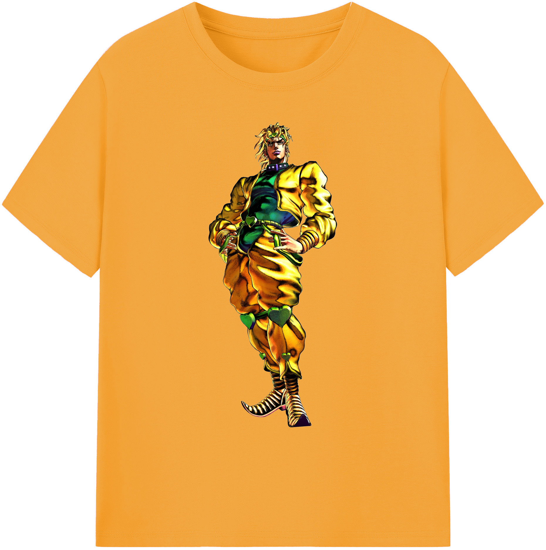 （画像用） ジョジョの奇妙な冒険 ディオ?ブランドー JoJo's Bizarre Adventure Dio Brando 綿100％ メンズ半袖Tシャツ｜肌触りやわらか＆通気性