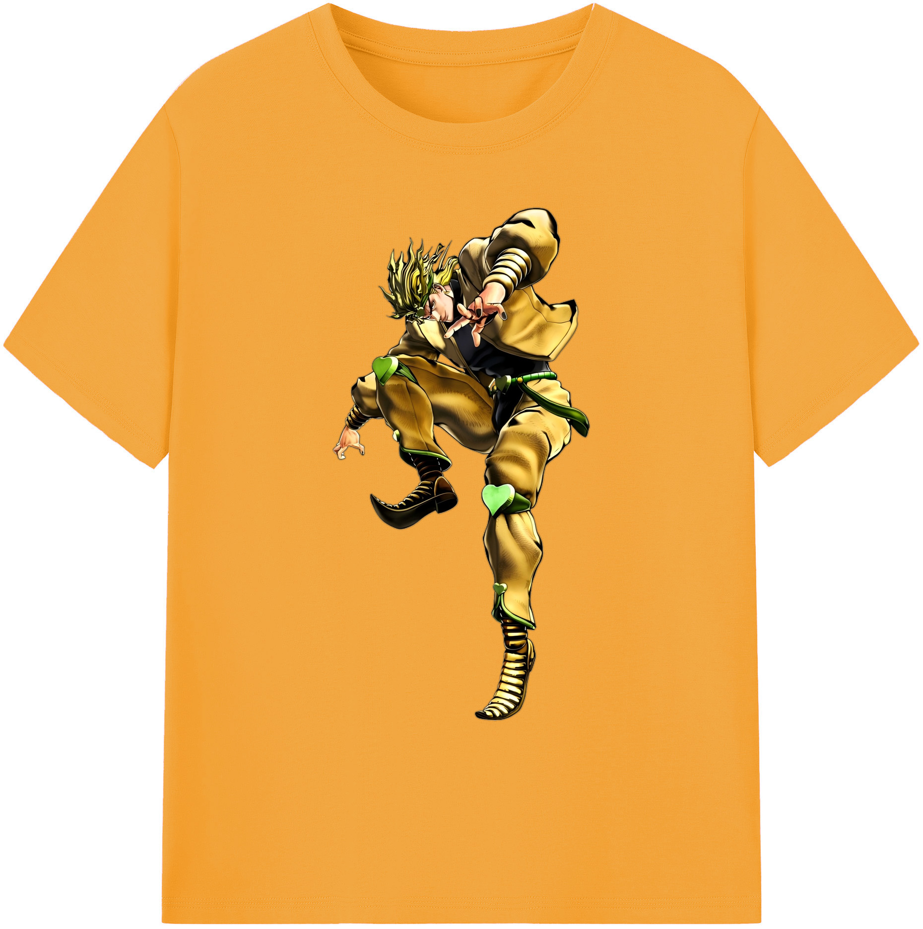 （画像用） ジョジョの奇妙な冒険 ディオ?ブランドー JoJo's Bizarre Adventure Dio Brando 綿100％ メンズ半袖Tシャツ｜肌触りやわらか＆通気性