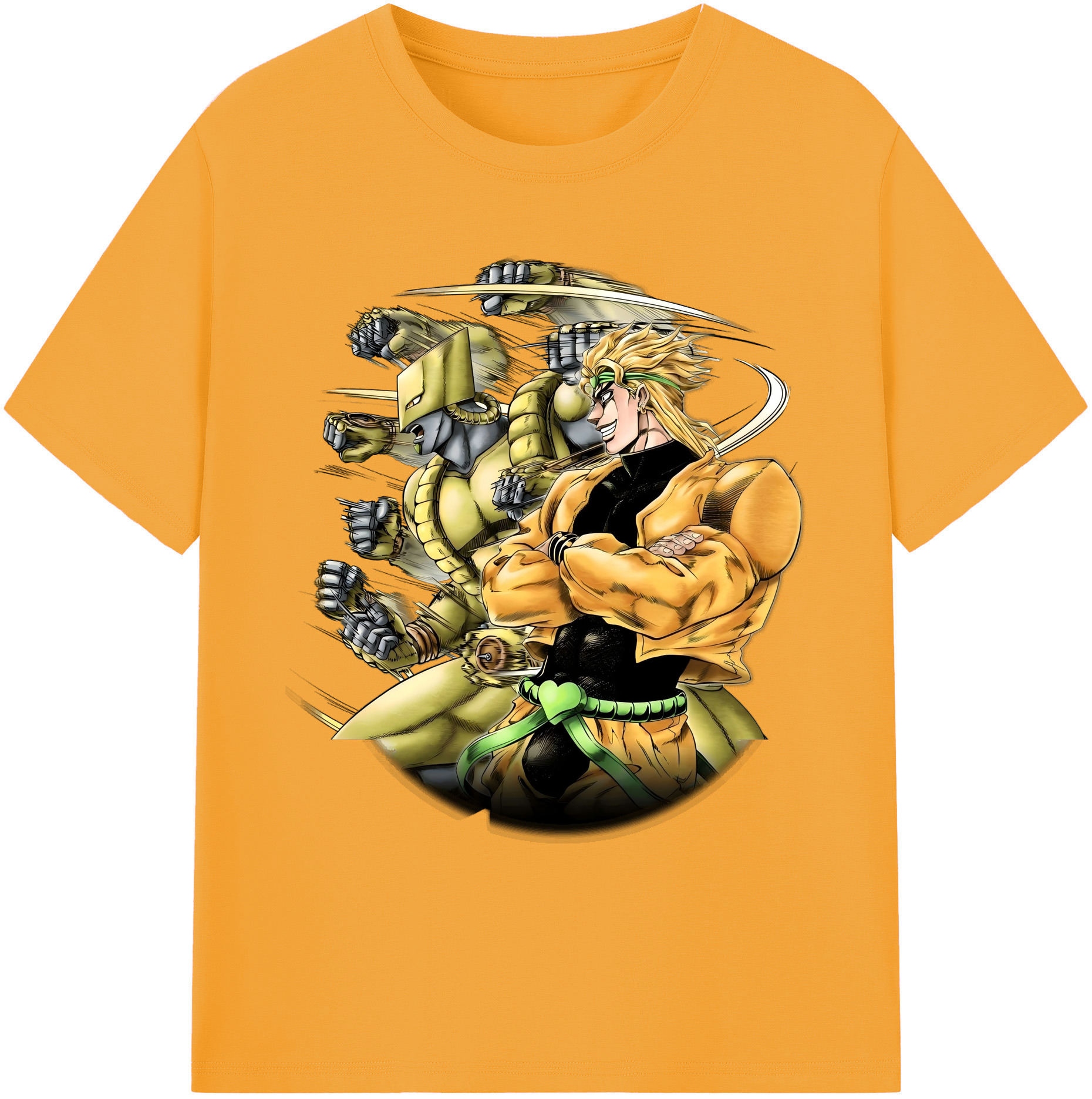 （画像用） ジョジョの奇妙な冒険 ディオ?ブランドー JoJo's Bizarre Adventure Dio Brando 綿100％ メンズ半袖Tシャツ｜肌触りやわらか＆通気性