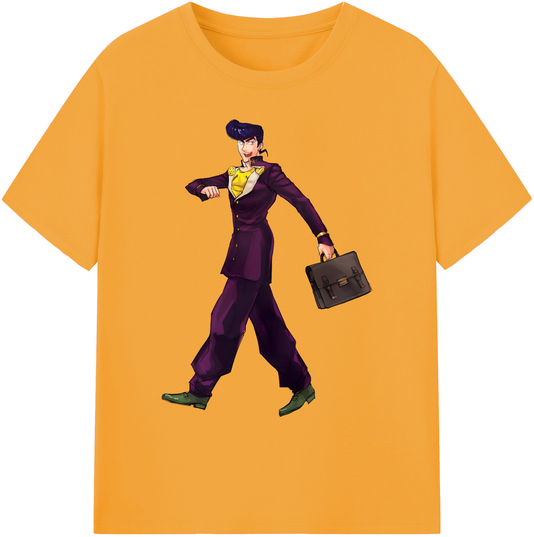 （画像用） ジョジョの奇妙な冒険 ひがしかた じょうすけ JoJo's Bizarre Adventure Higashikata Josuke 綿100％ メンズ半袖Tシャツ｜肌触りやわらか＆通気性