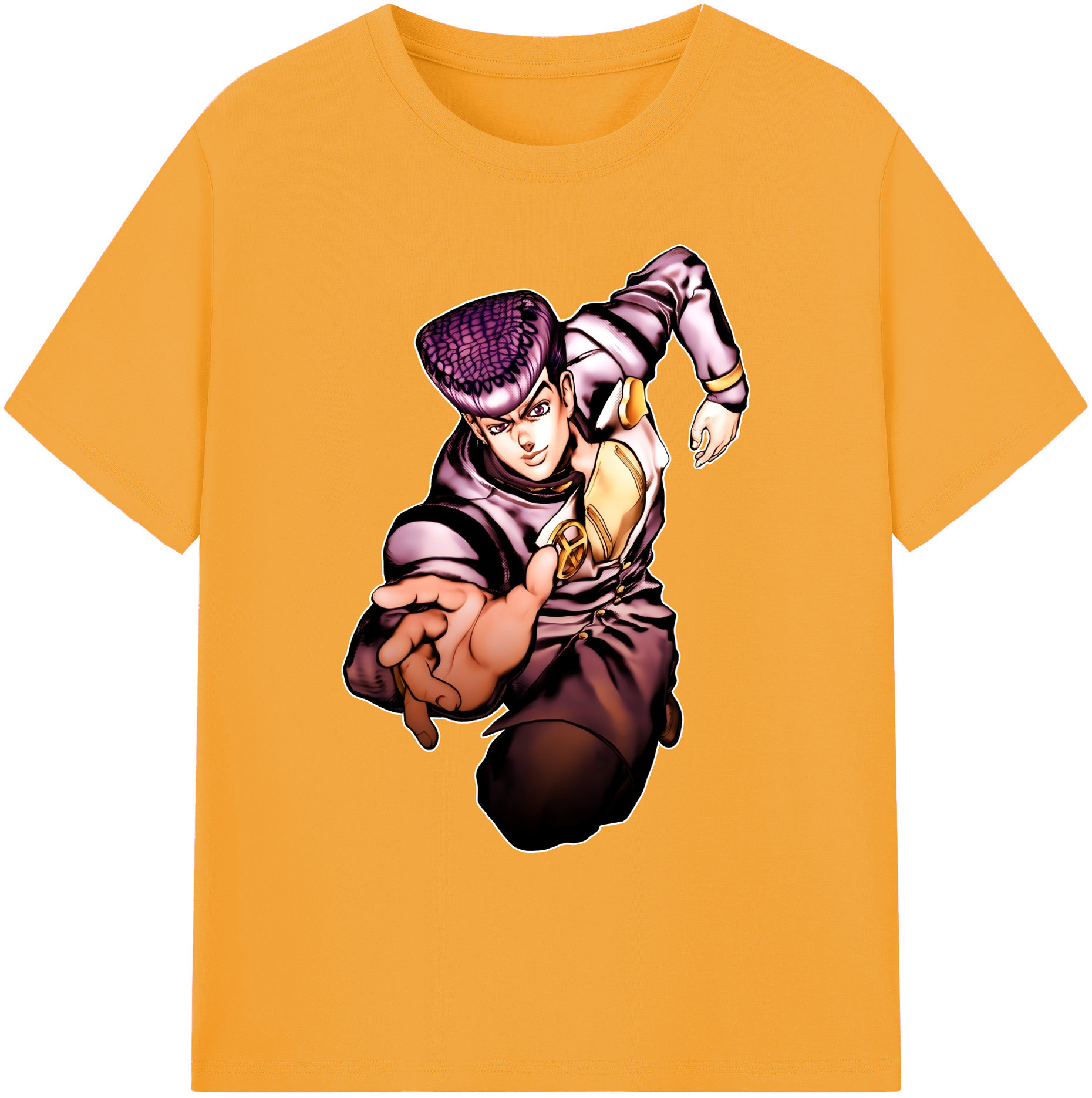 （画像用） ジョジョの奇妙な冒険 ひがしかた じょうすけ JoJo's Bizarre Adventure Higashikata Josuke 綿100％ メンズ半袖Tシャツ｜肌触りやわらか＆通気性