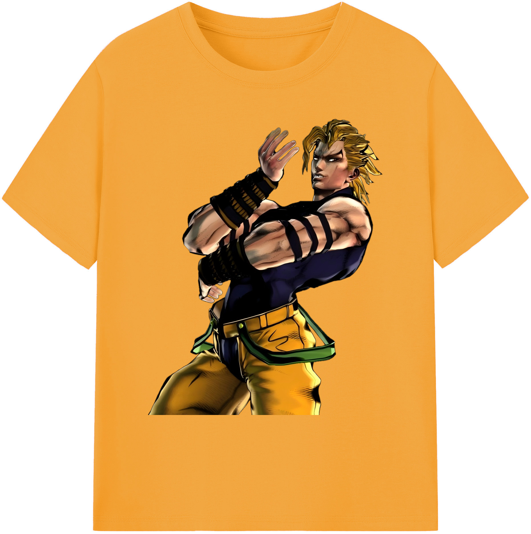 （画像用） ジョジョの奇妙な冒険 ディオ?ブランドー JoJo's Bizarre Adventure Dio Brando 綿100％ メンズ半袖Tシャツ｜肌触りやわらか＆通気性