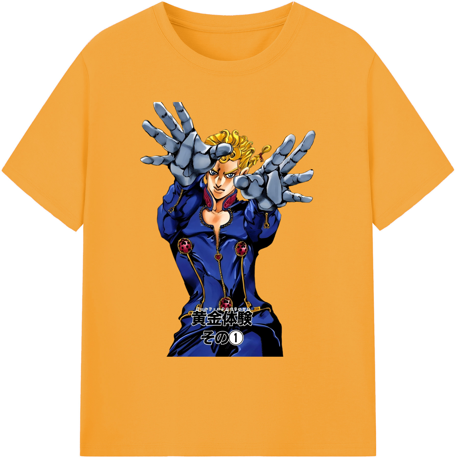 （画像用） ジョジョの奇妙な冒険 ジョルノ?ジョバァーナ JoJo's Bizarre Adventure Giorno Giovanna 綿100％ メンズ半袖Tシャツ｜肌触りやわらか＆通気性