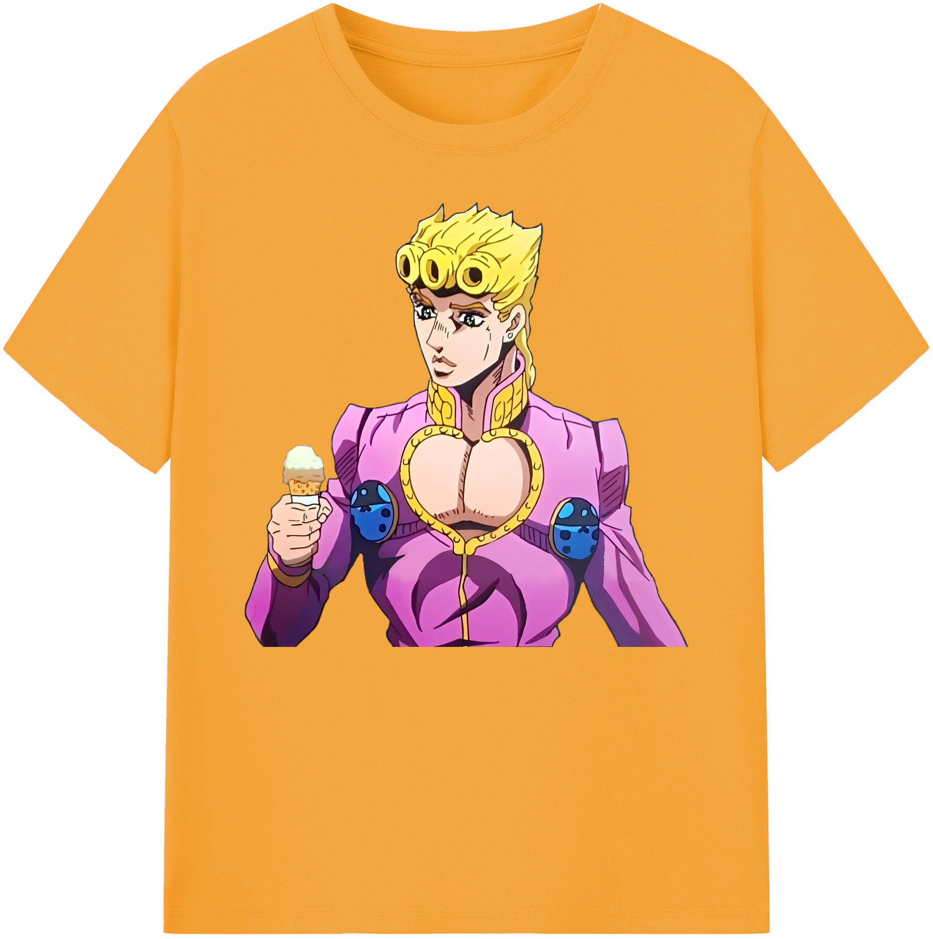 （画像用） ジョジョの奇妙な冒険 ジョルノ?ジョバァーナ JoJo's Bizarre Adventure Giorno Giovanna 綿100％ メンズ半袖Tシャツ｜肌触りやわらか＆通気性