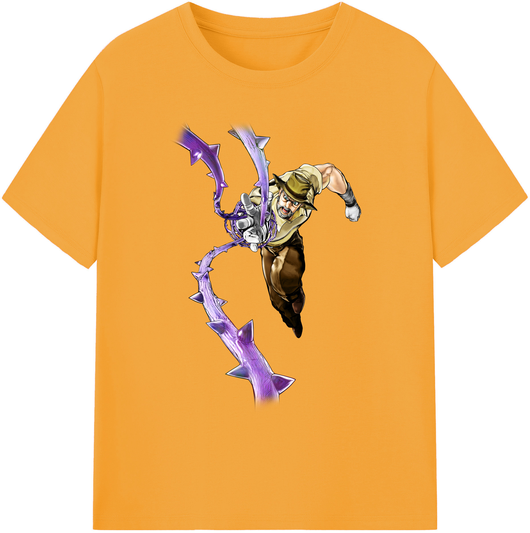 （画像用） ジョジョの奇妙な冒険 ジョセフ?ジョースター JoJo's Bizarre Adventure Joseph Joestar 綿100％ メンズ半袖Tシャツ｜肌触りやわらか＆通気性