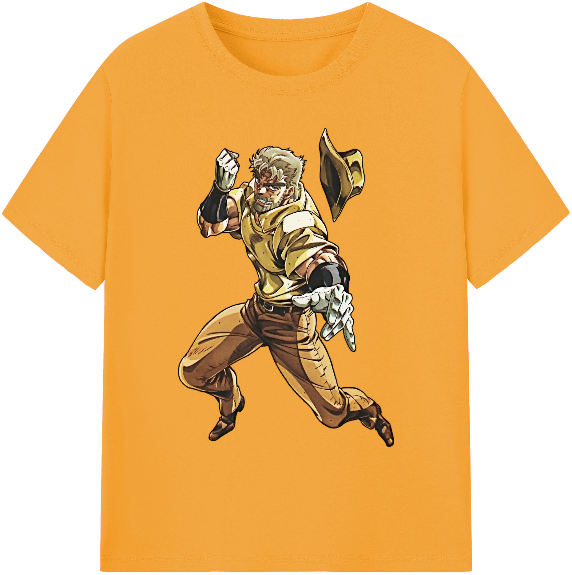（画像用） ジョジョの奇妙な冒険 ジョセフ?ジョースター JoJo's Bizarre Adventure Joseph Joestar 綿100％ メンズ半袖Tシャツ｜肌触りやわらか＆通気性
