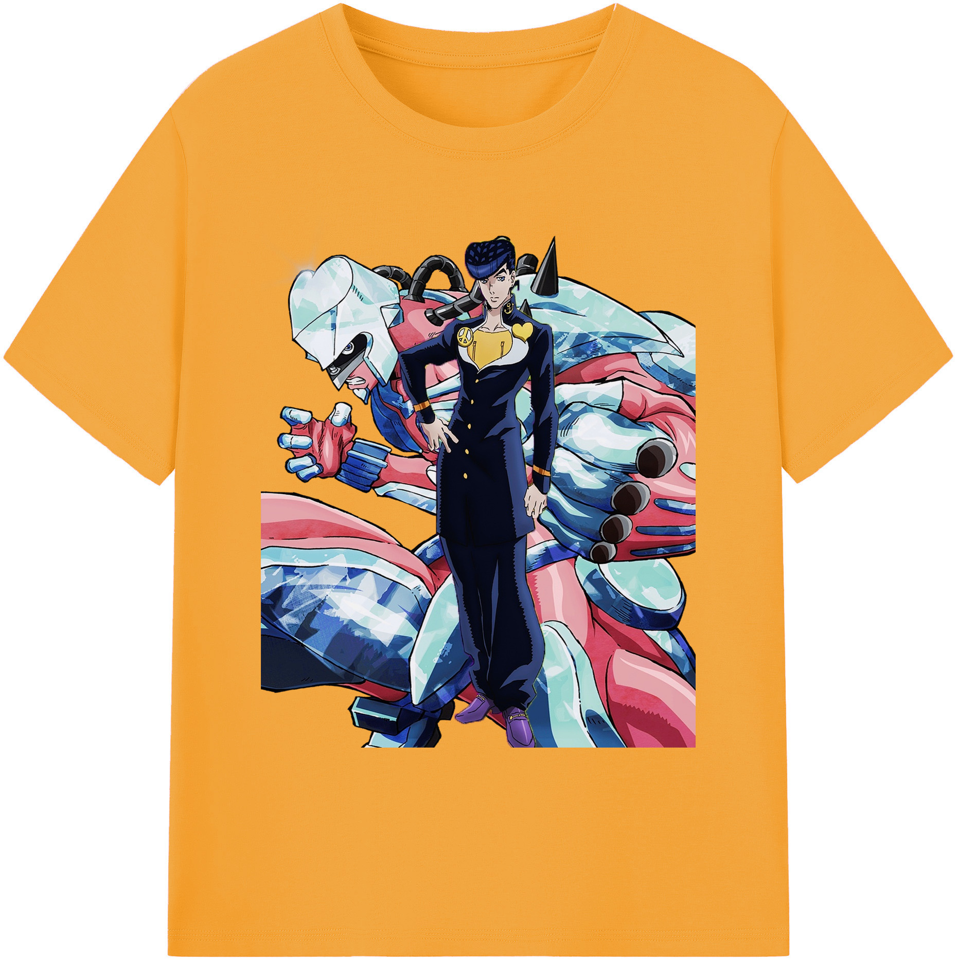 （画像用） ジョジョの奇妙な冒険 ひがしかた じょうすけ JoJo's Bizarre Adventure Higashikata Josuke 綿100％ メンズ半袖Tシャツ｜肌触りやわらか＆通気性