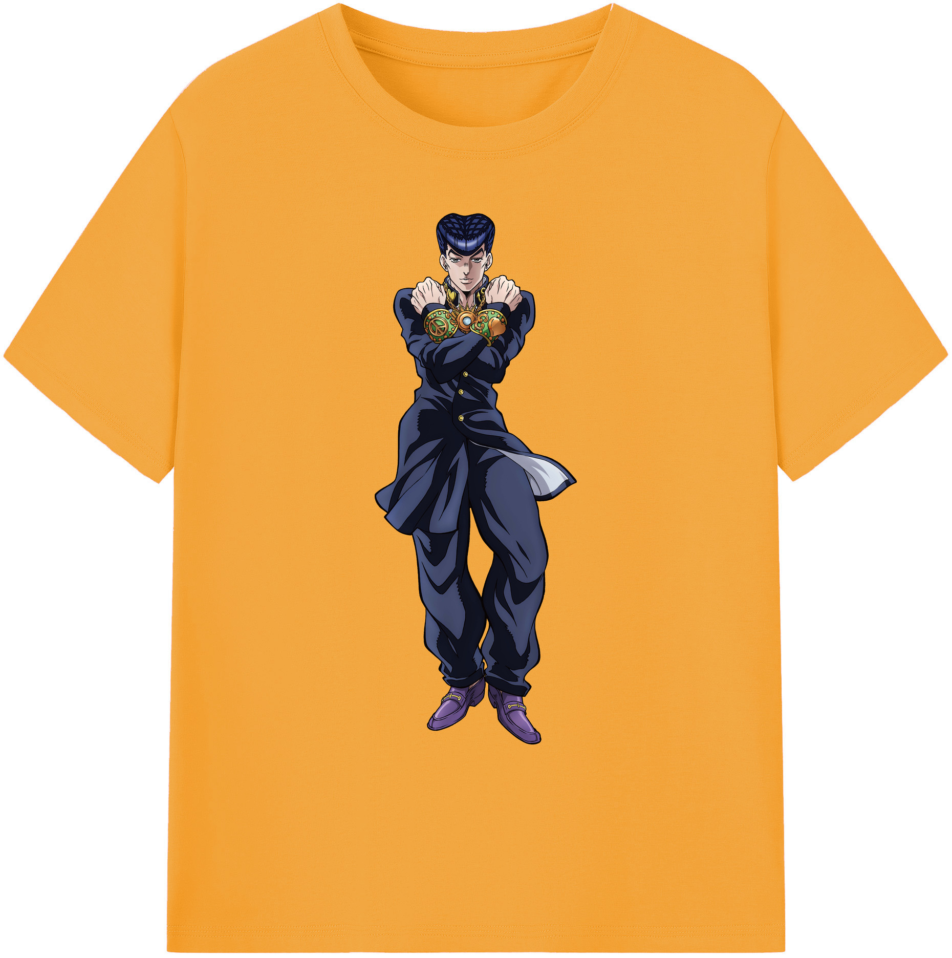 （画像用） ジョジョの奇妙な冒険 ひがしかた じょうすけ JoJo's Bizarre Adventure Higashikata Josuke 綿100％ メンズ半袖Tシャツ｜肌触りやわらか＆通気性