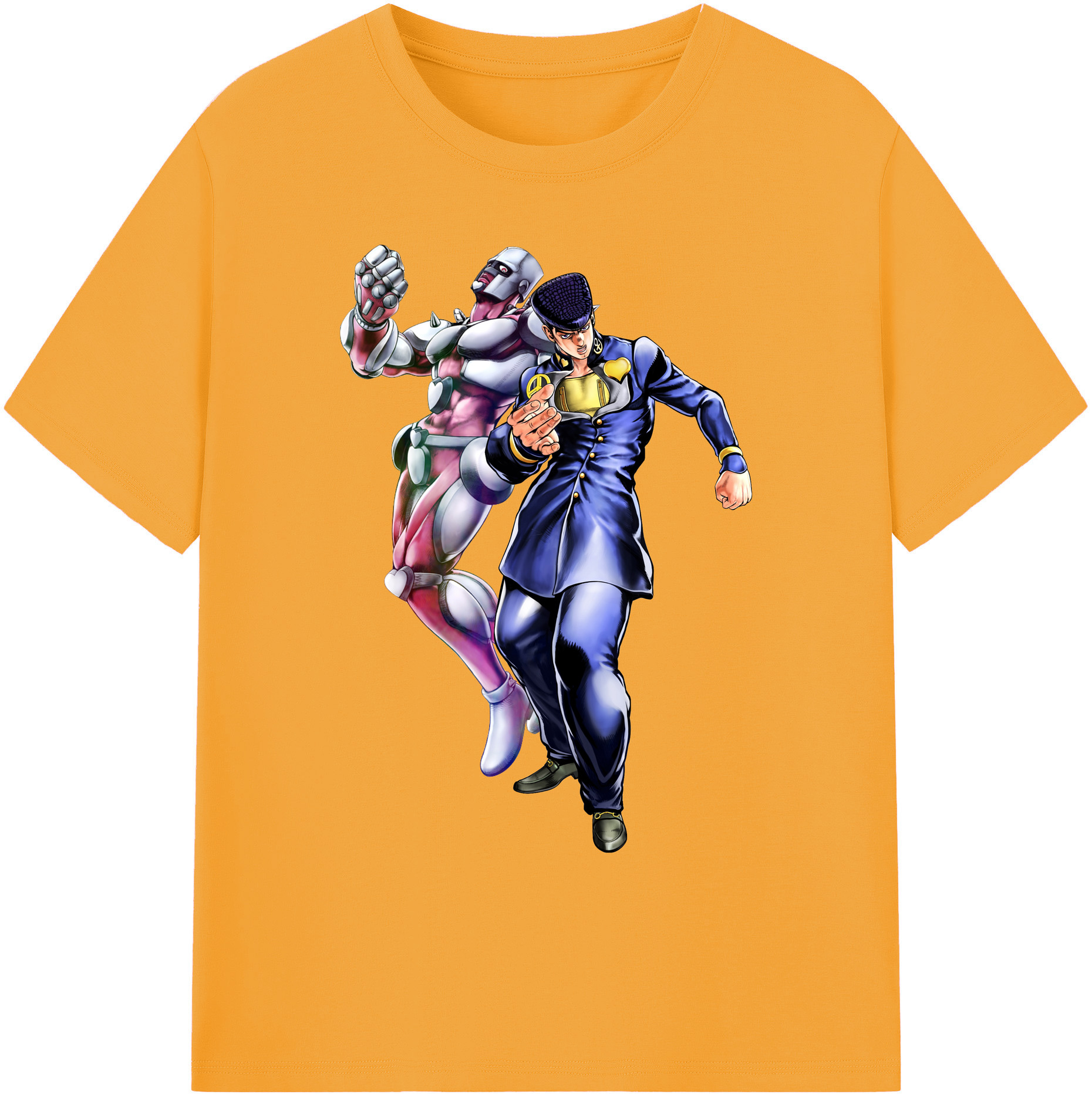 （画像用） ジョジョの奇妙な冒険 ひがしかた じょうすけ JoJo's Bizarre Adventure Higashikata Josuke 綿100％ メンズ半袖Tシャツ｜肌触りやわらか＆通気性