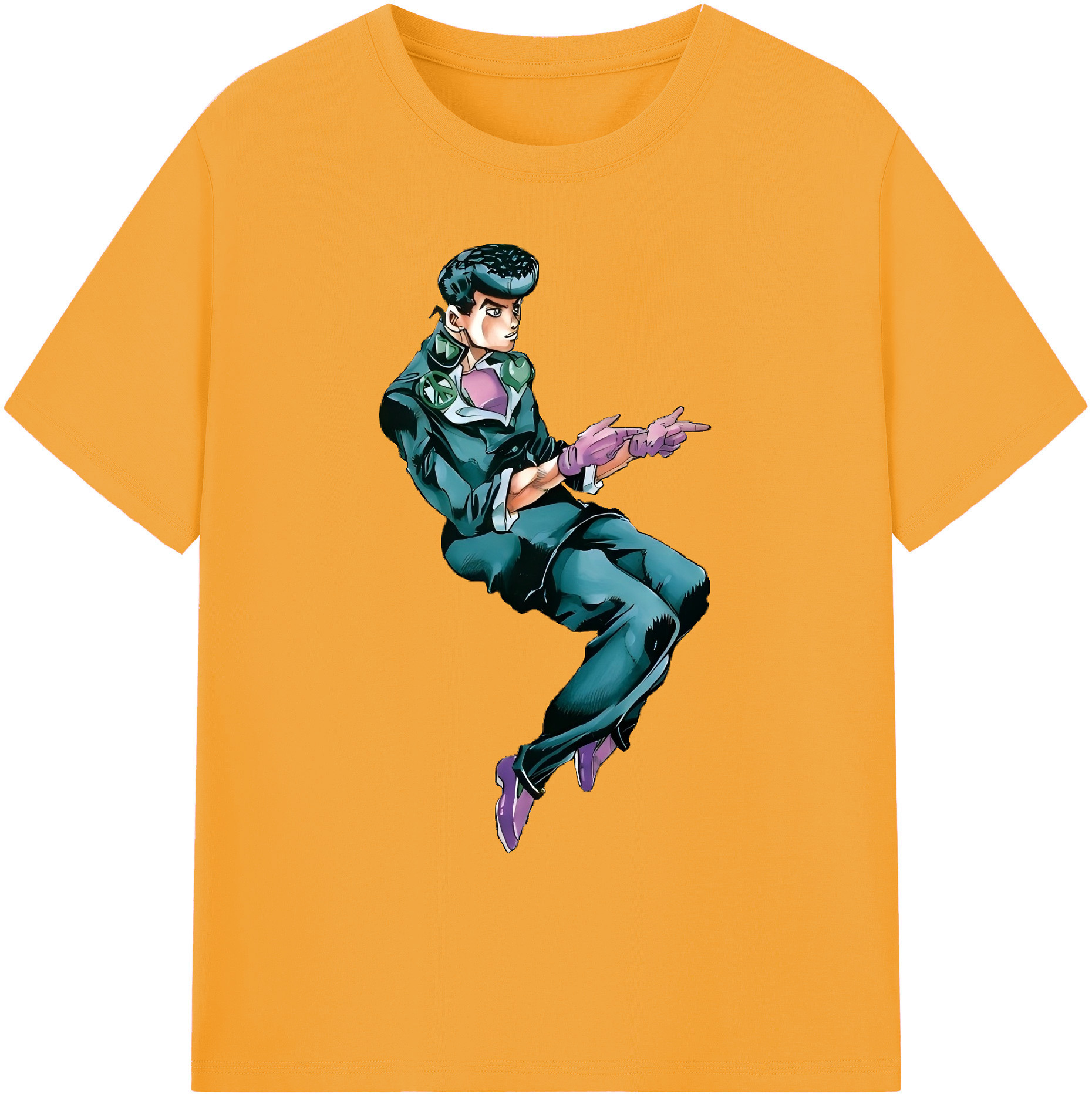 （画像用） ジョジョの奇妙な冒険 ひがしかた じょうすけ JoJo's Bizarre Adventure Higashikata Josuke 綿100％ メンズ半袖Tシャツ｜肌触りやわらか＆通気性