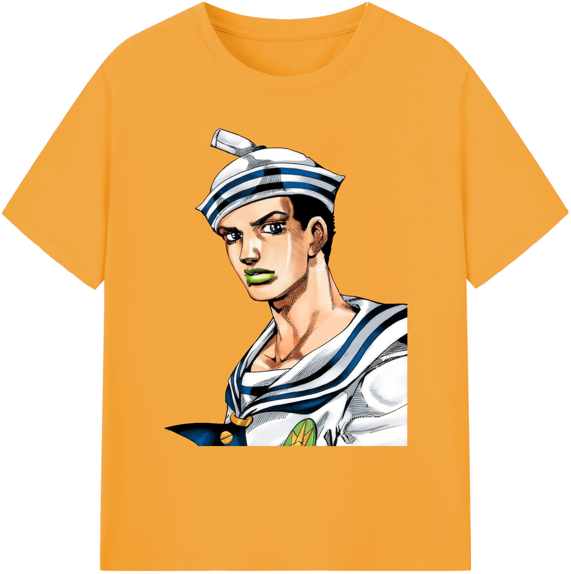 （画像用） ジョジョの奇妙な冒険 東方定助 JoJo's Bizarre Adventure Higashikata Josuke 綿100％ メンズ半袖Tシャツ｜肌触りやわらか＆通気性
