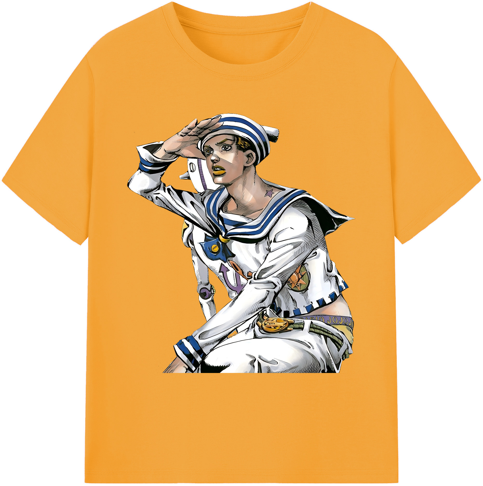 （画像用） ジョジョの奇妙な冒険 東方定助 JoJo's Bizarre Adventure Higashikata Josuke 綿100％ メンズ半袖Tシャツ｜肌触りやわらか＆通気性