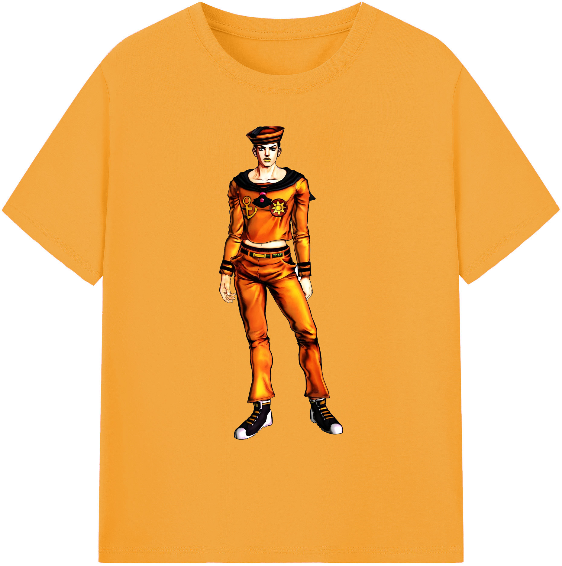 （画像用） ジョジョの奇妙な冒険 東方定助 JoJo's Bizarre Adventure Higashikata Josuke 綿100％ メンズ半袖Tシャツ｜肌触りやわらか＆通気性